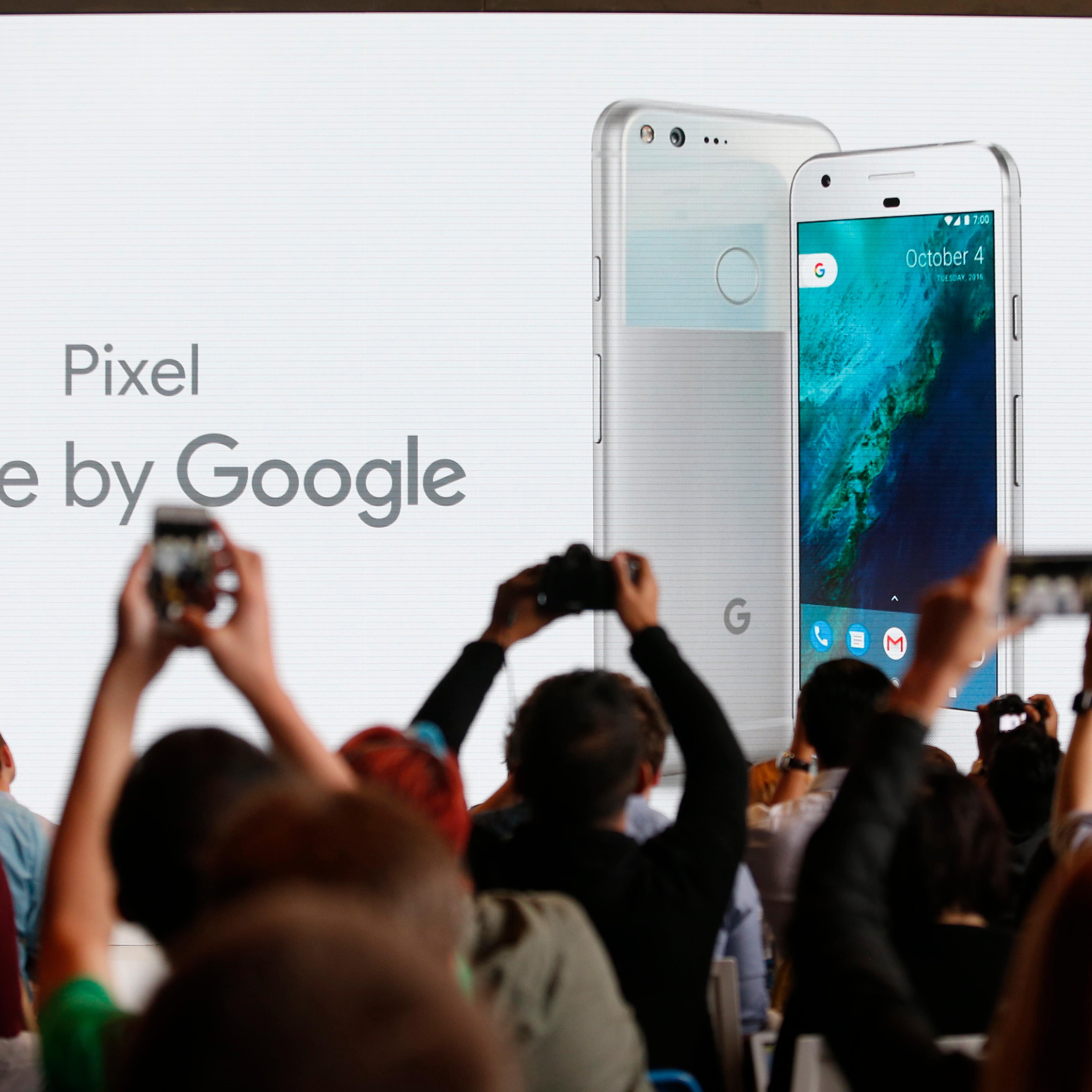 Rick Osterloh, SVP Hardware at Google, introduces the Pixel Phone by Google during the presentation of new Google hardware in San Francisco on Oct. 4, 2016.