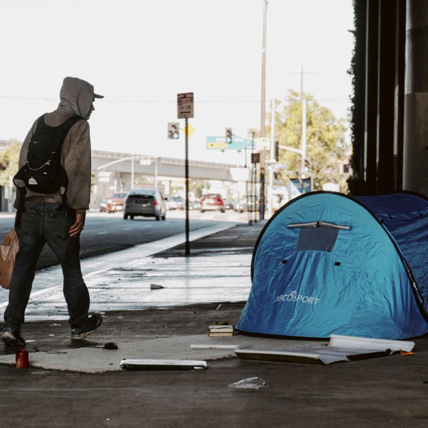 Homeless person's tent