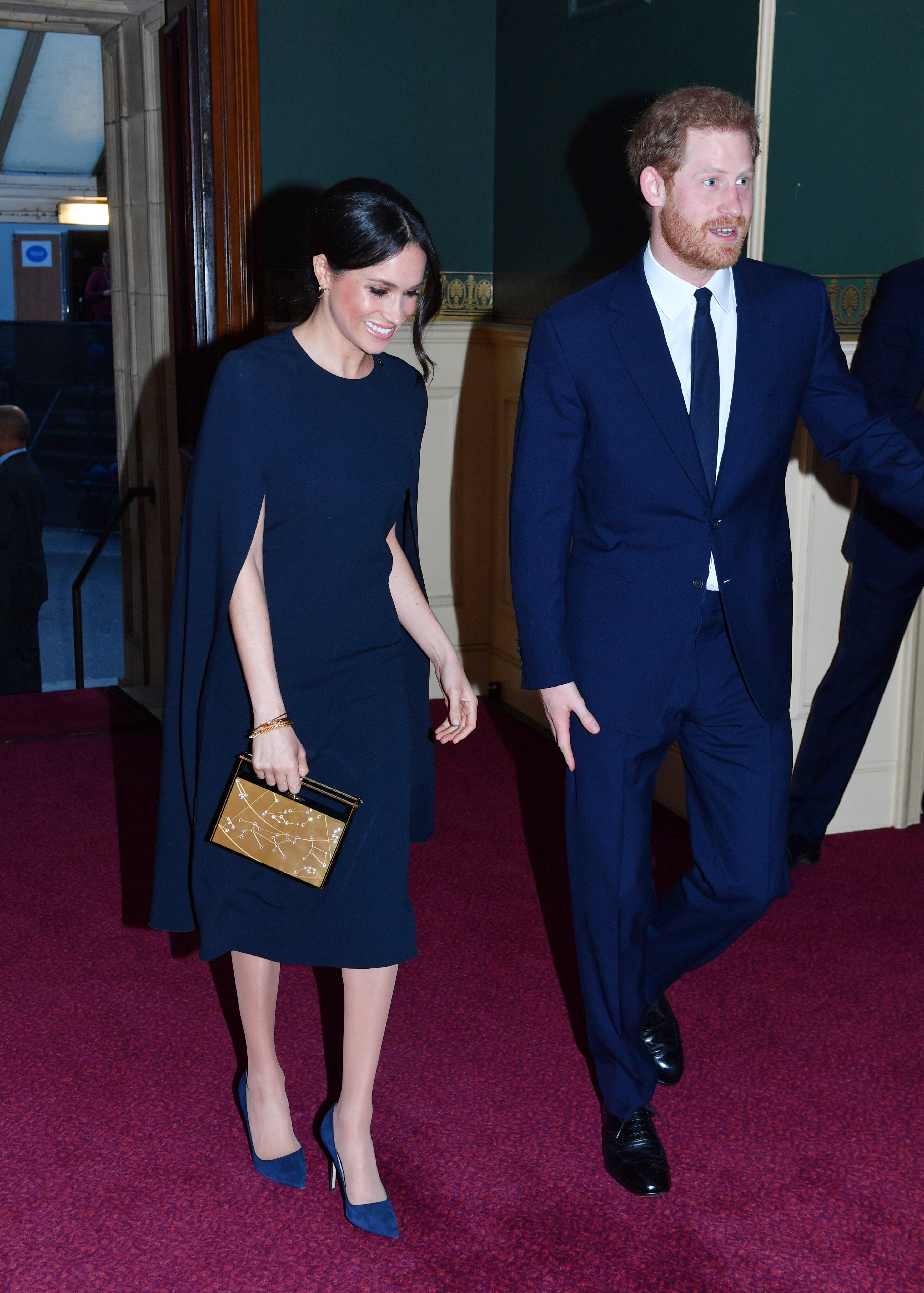 harry and meghan blue dress Prince Harry and Meghan Markle Wearing Matching Outfits