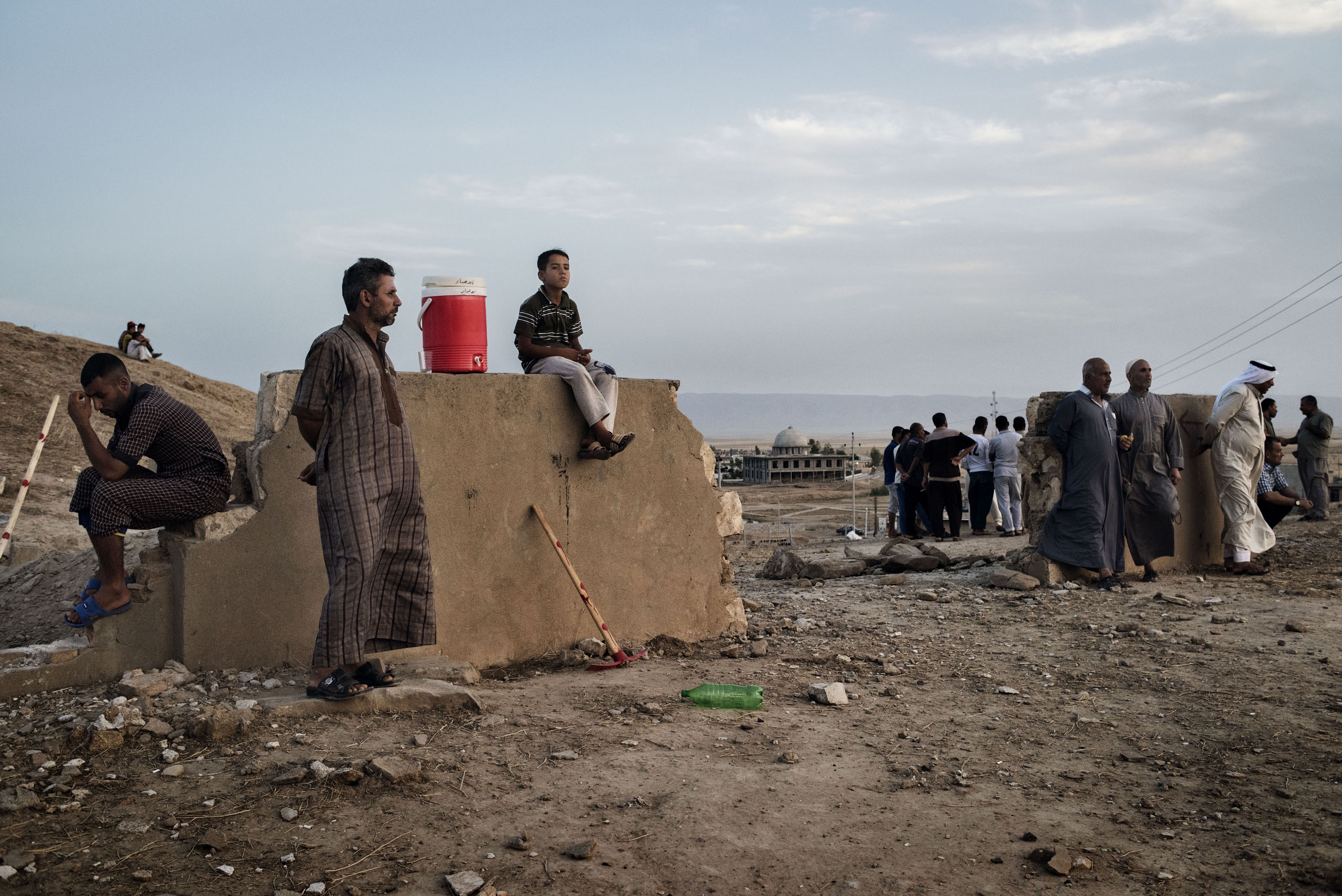 Men and boys from a camp for internally displaced people (IDP's), May 17, 2016, Makhmour Kurdistan Iraq, south of Mosul.