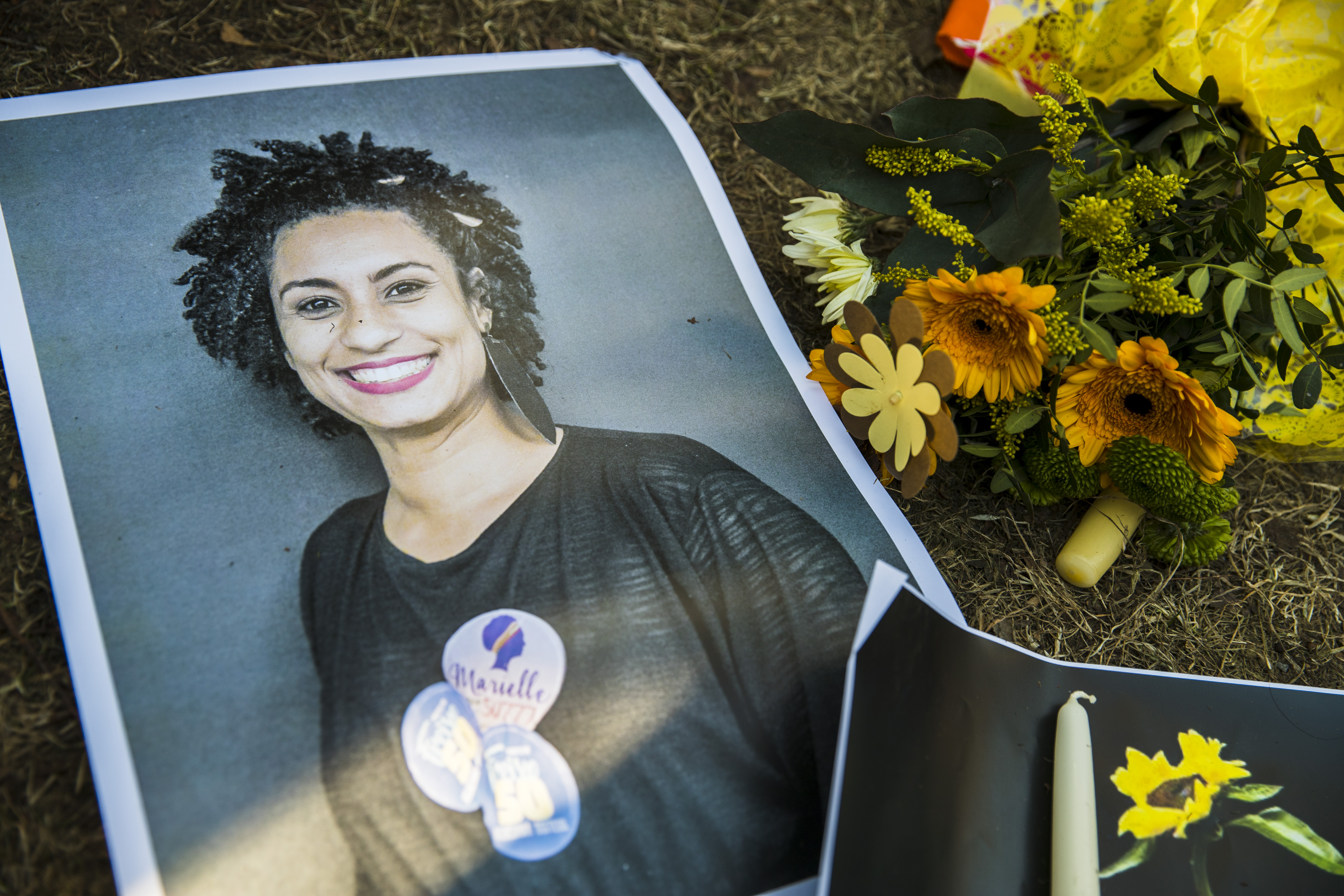 Protest against the killing of Rio's councilwoman Marielle Franco in Berlin