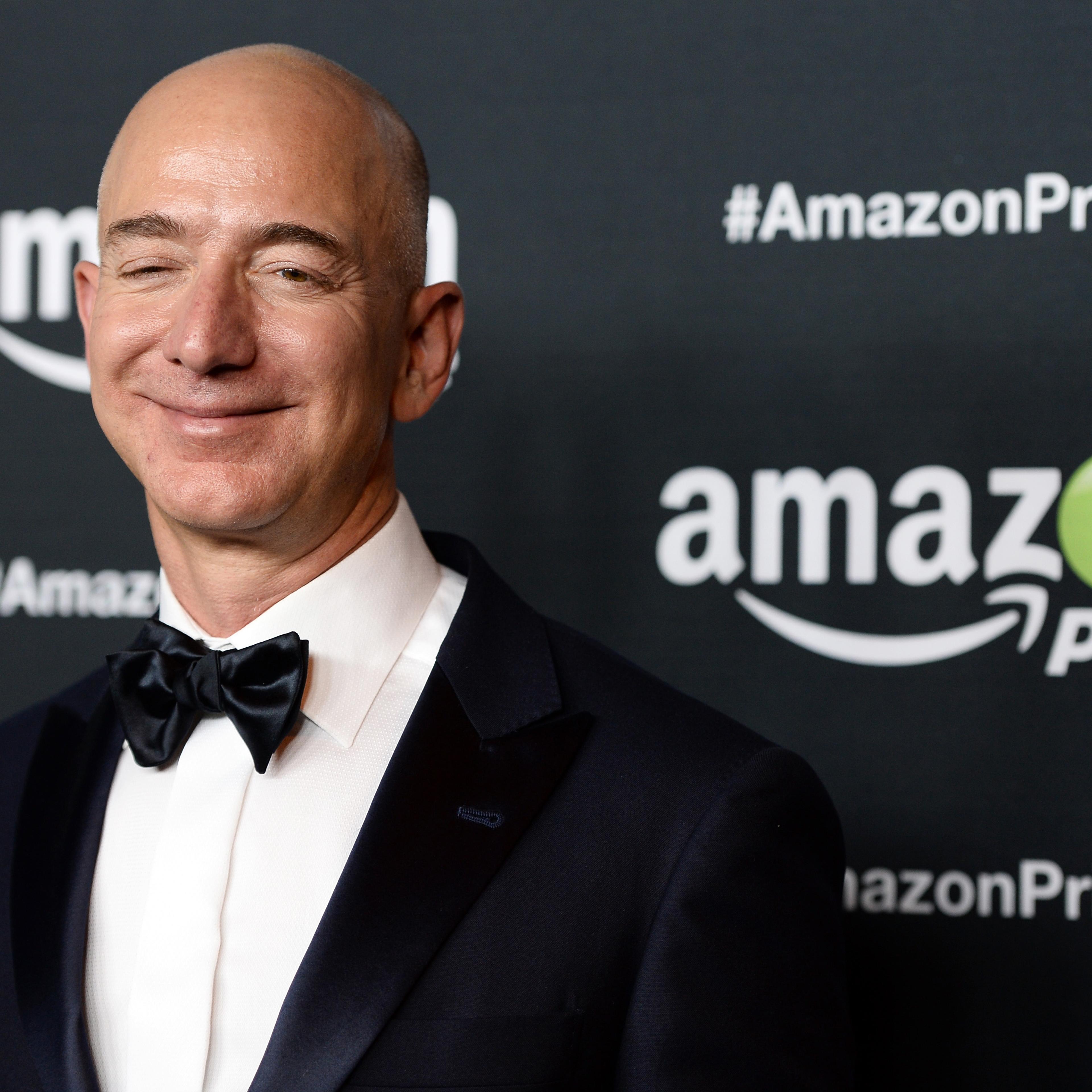 Founder and CEO of Amazon.com Jeff Bezos arrives at Amazon Video's 67th Primetime Emmy Celebration at The Standard Hotel on Sep. 20, 2015 in Los Angeles, California.