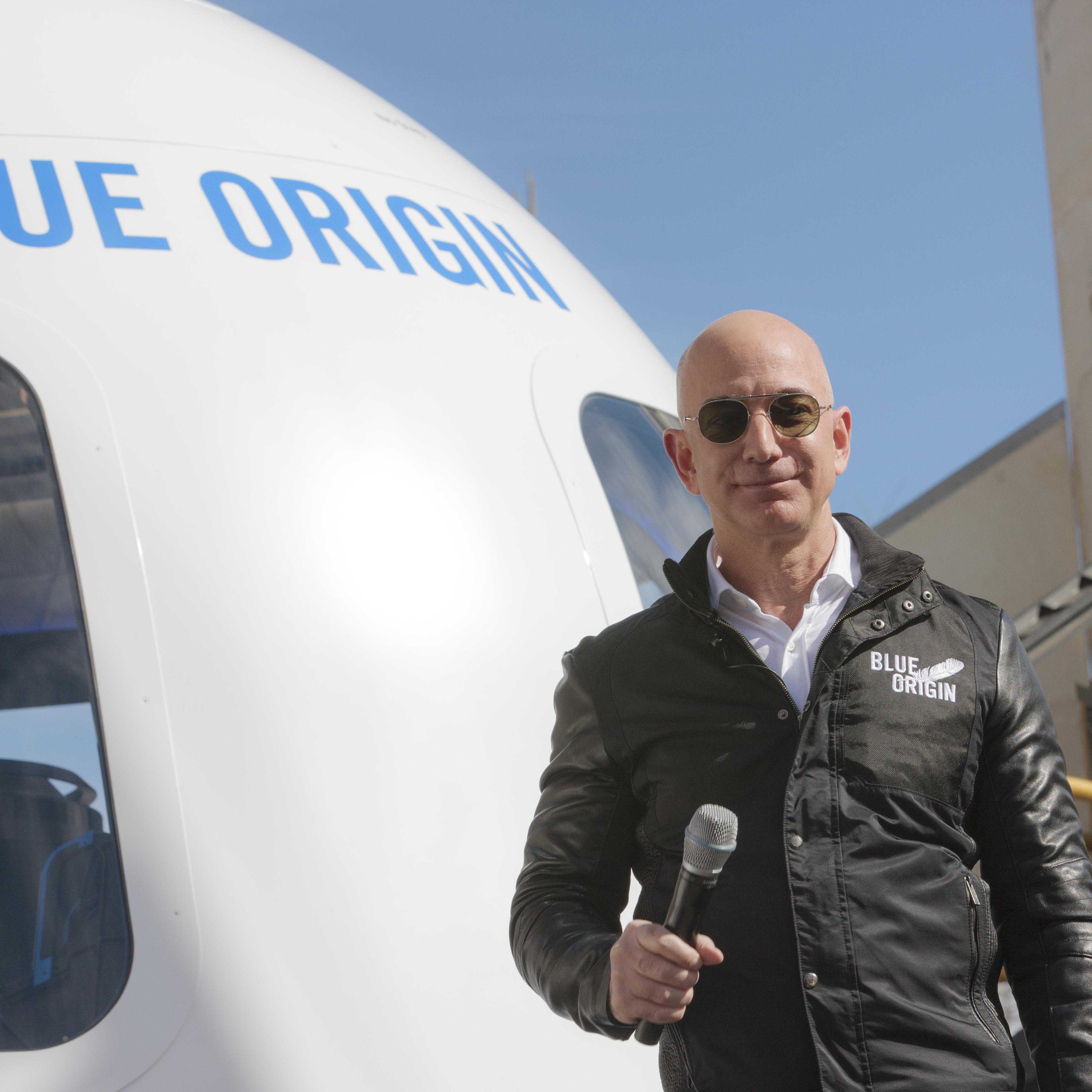 Amazon Chief Executive Officer Jeff Bezos Introduces The Blue Origin New Shepard System