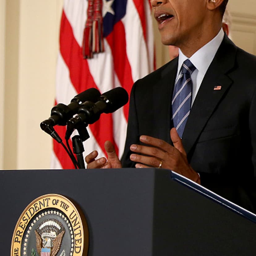 President Barack Obama conducts a press conference in the East Room of the White House in response to the Iran Nuclear Deal, in Washington on July 14, 2015.