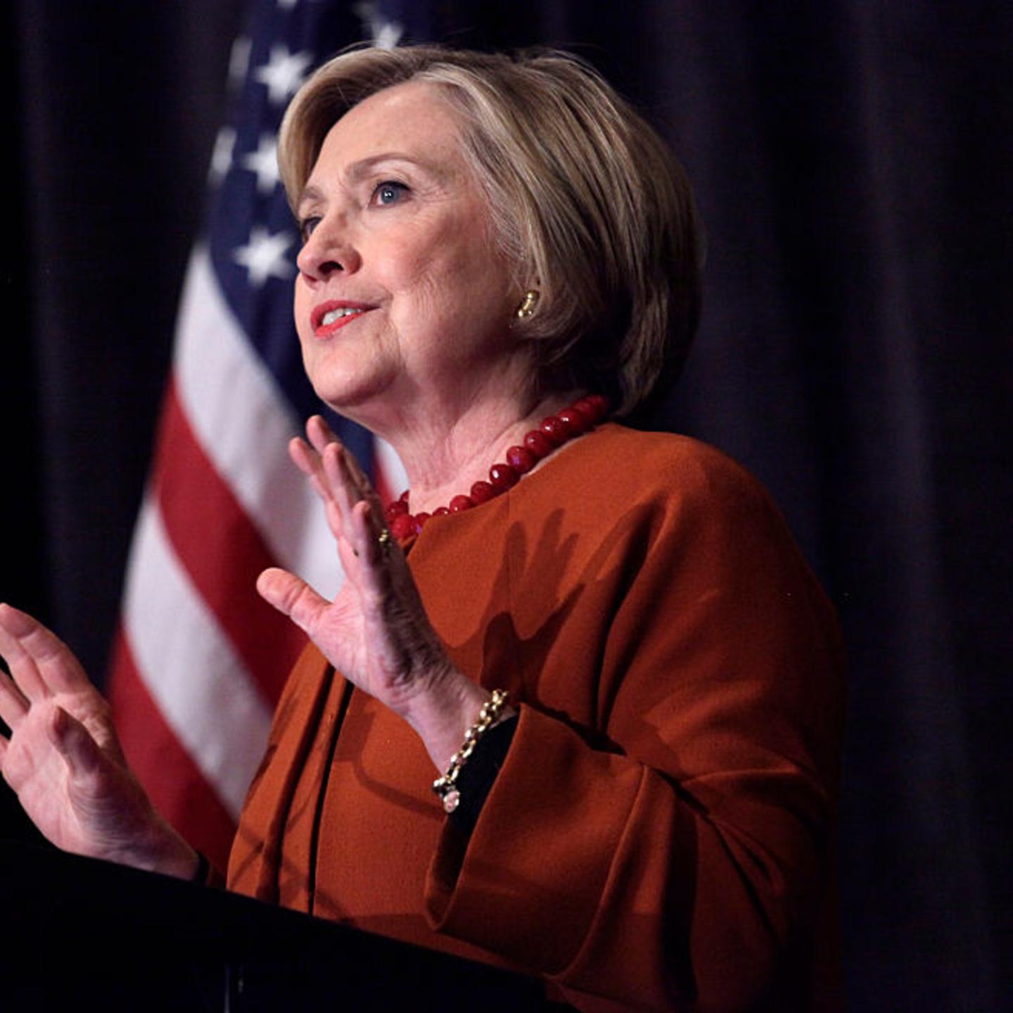 Democratic presidential candidate Hillary Clinton speaks in Milwaukee, Wisc., on April 2, 2016.