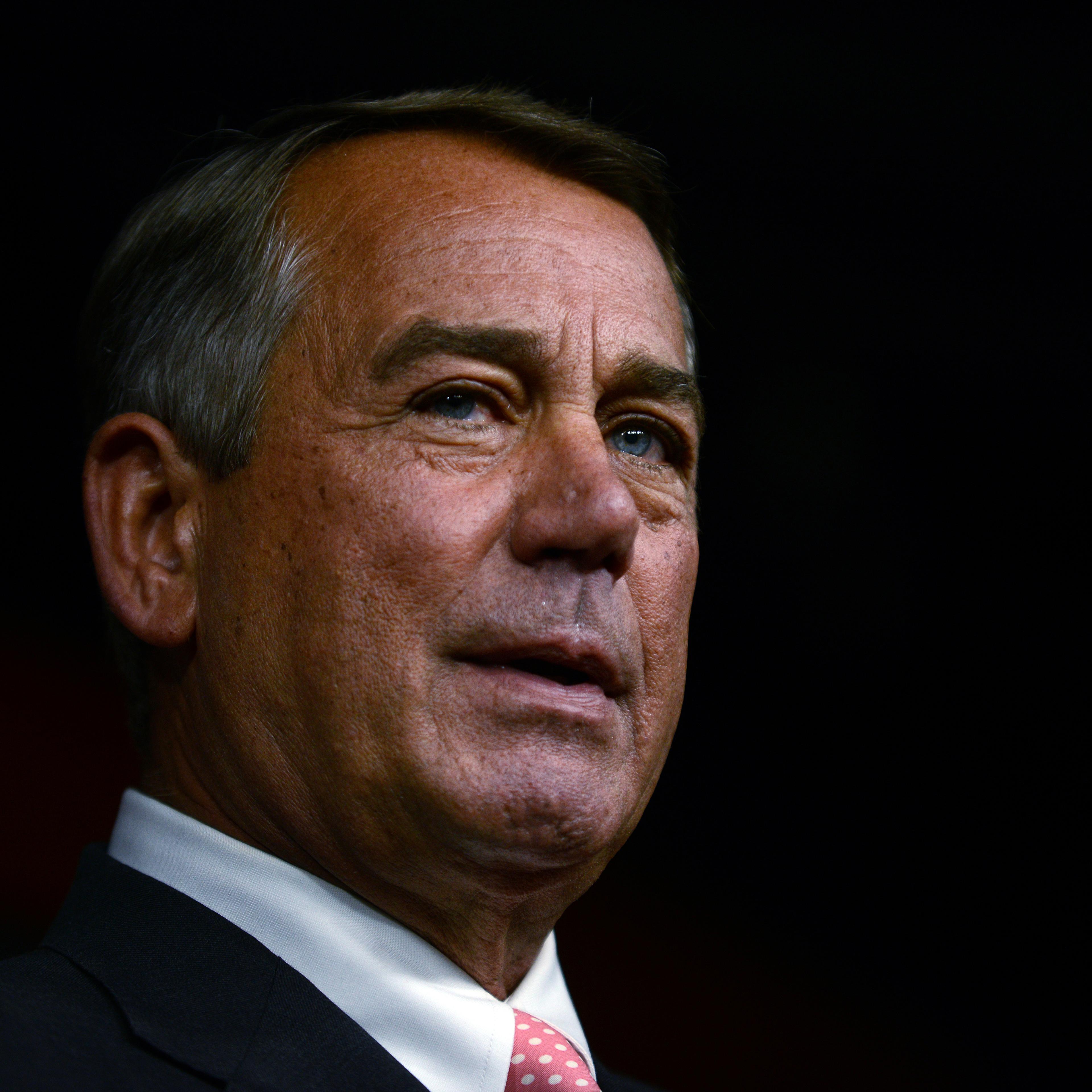 WASHINGTON, DC - SEPTEMBER 25: House Speaker John Boehner leaves after announcing his resignation on Capitol Hill in Washington, D.C., September 25, 2015. He left without any comments or answers of reporters. (Photo by Astrid Riecken/Getty Images)