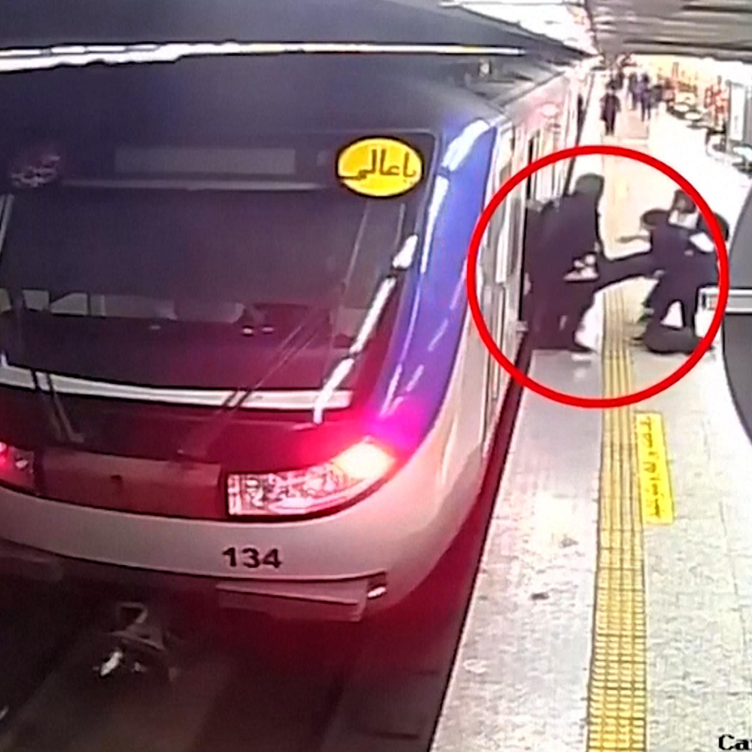 Security camera footage shows Armita being taken out of the train car unconscious.
