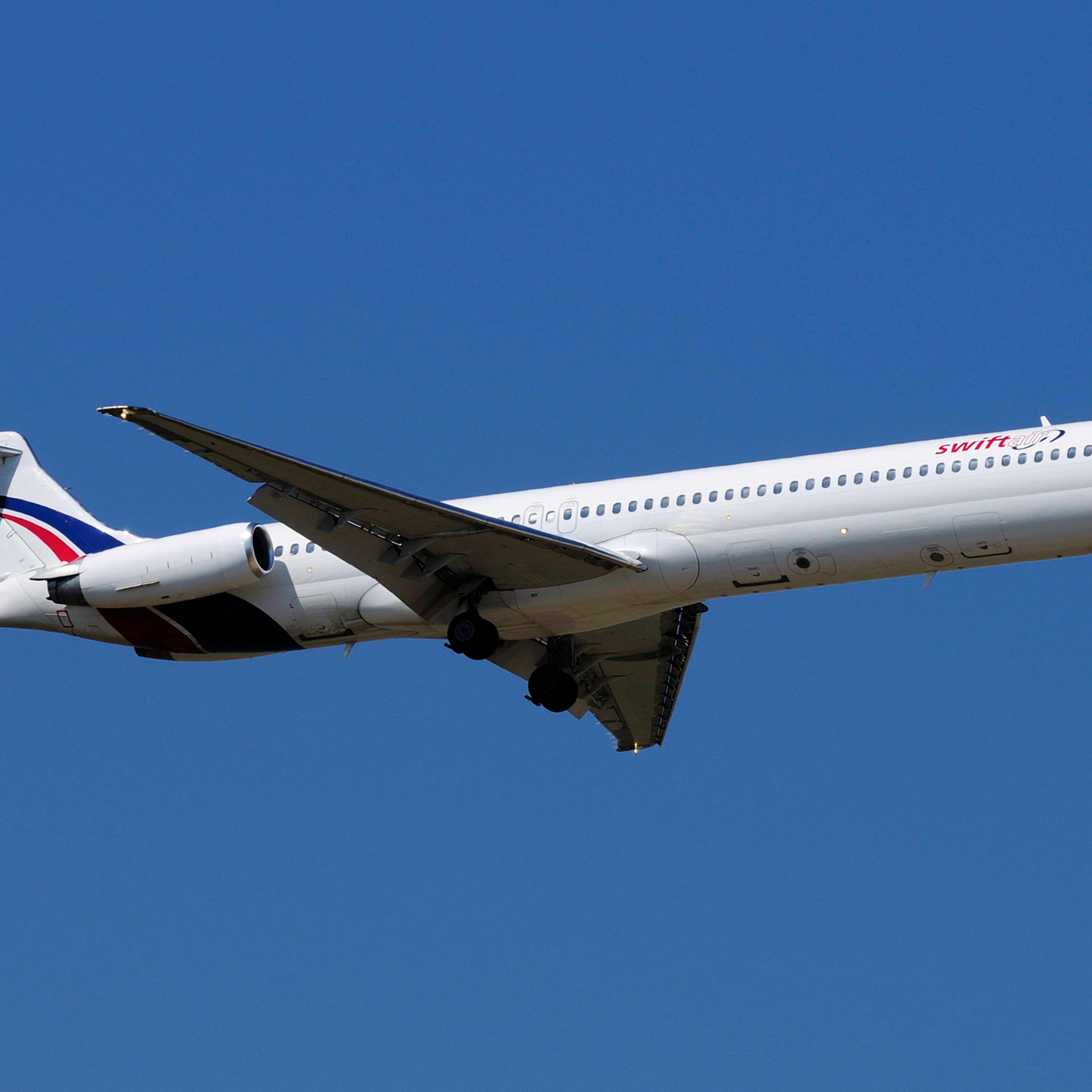 A Swiftair MD-83 airplane is seen in this undated photo.