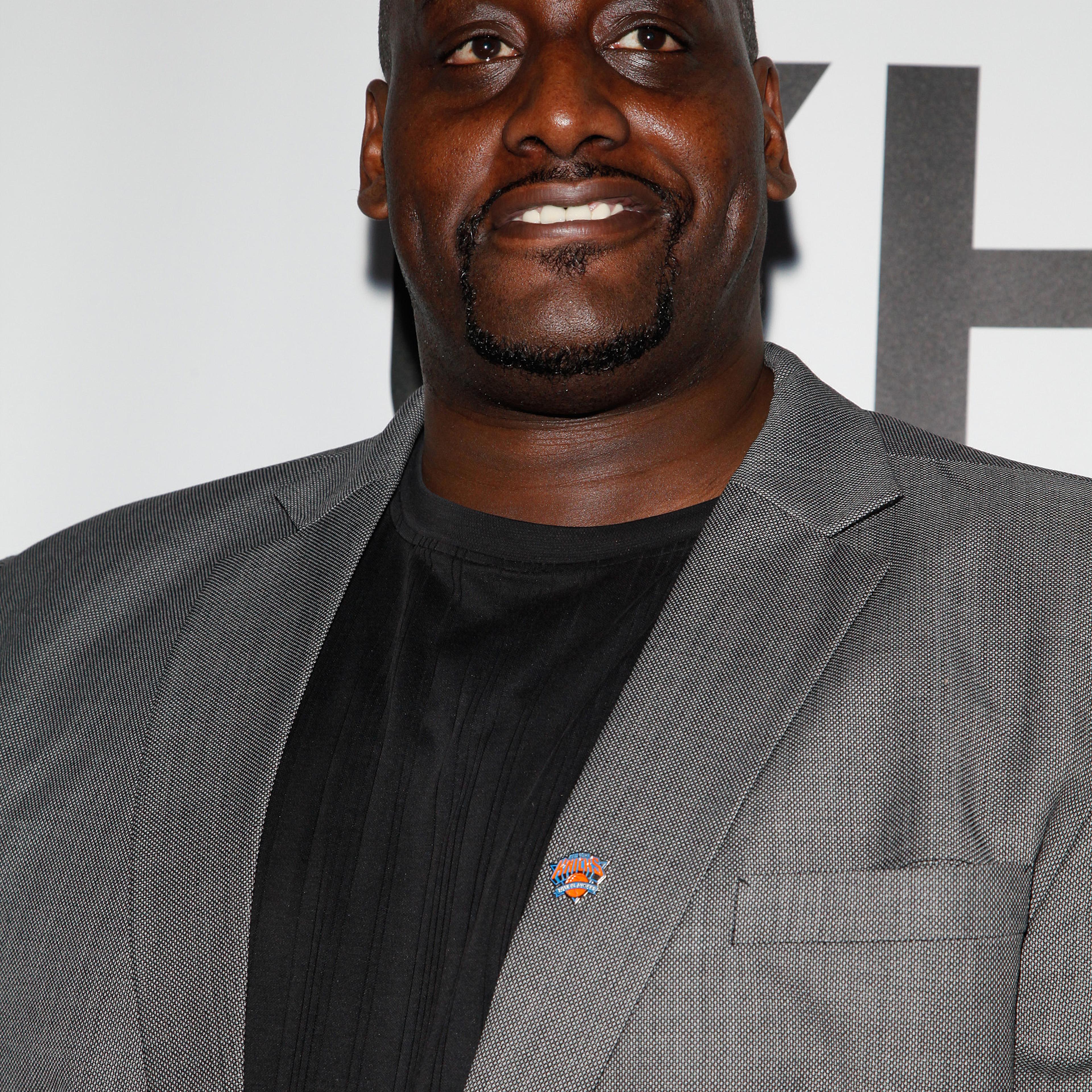 Former New York Knick Anthony Mason attends the Boston Celtics vs the New York Knicks 2013 Playoff game two at Madison Square Garden on April 23, 2013 in New York City