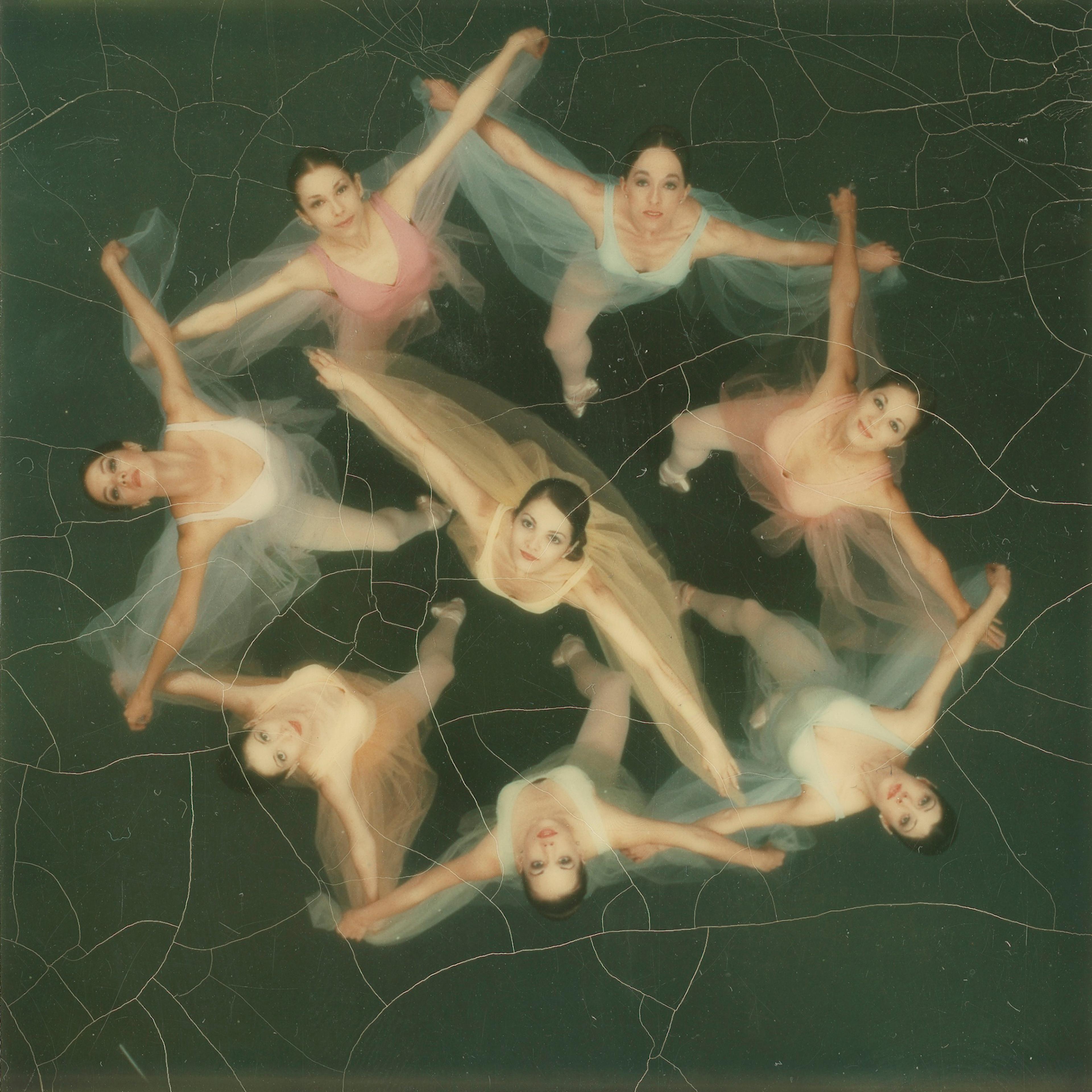 Dancers photographed from above with a Polaroid SX-70 camera, 1972.