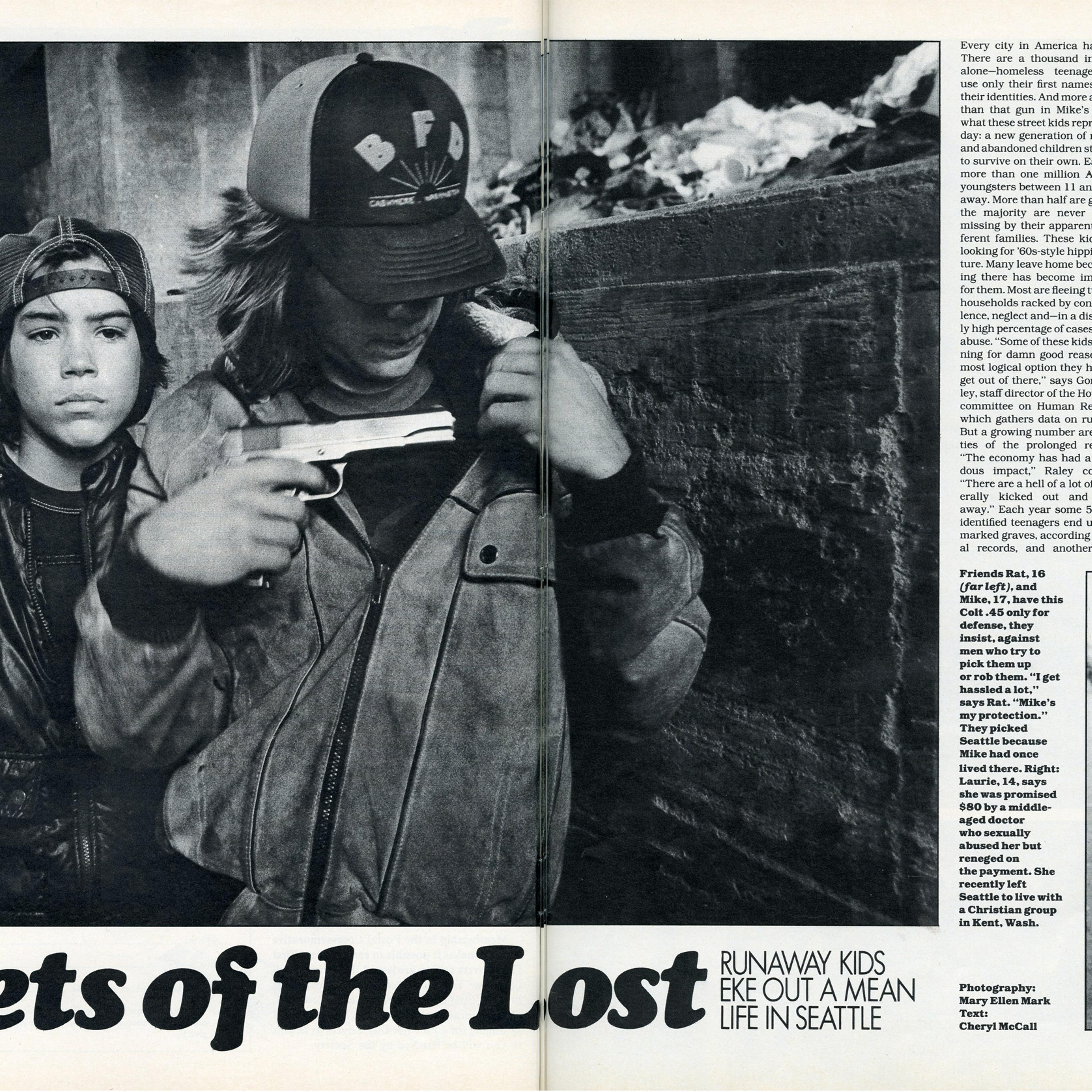 "Streets of the Lost: Runaway Kids eke out a mean life in Seattle"—LIFE magazine, July 1983.