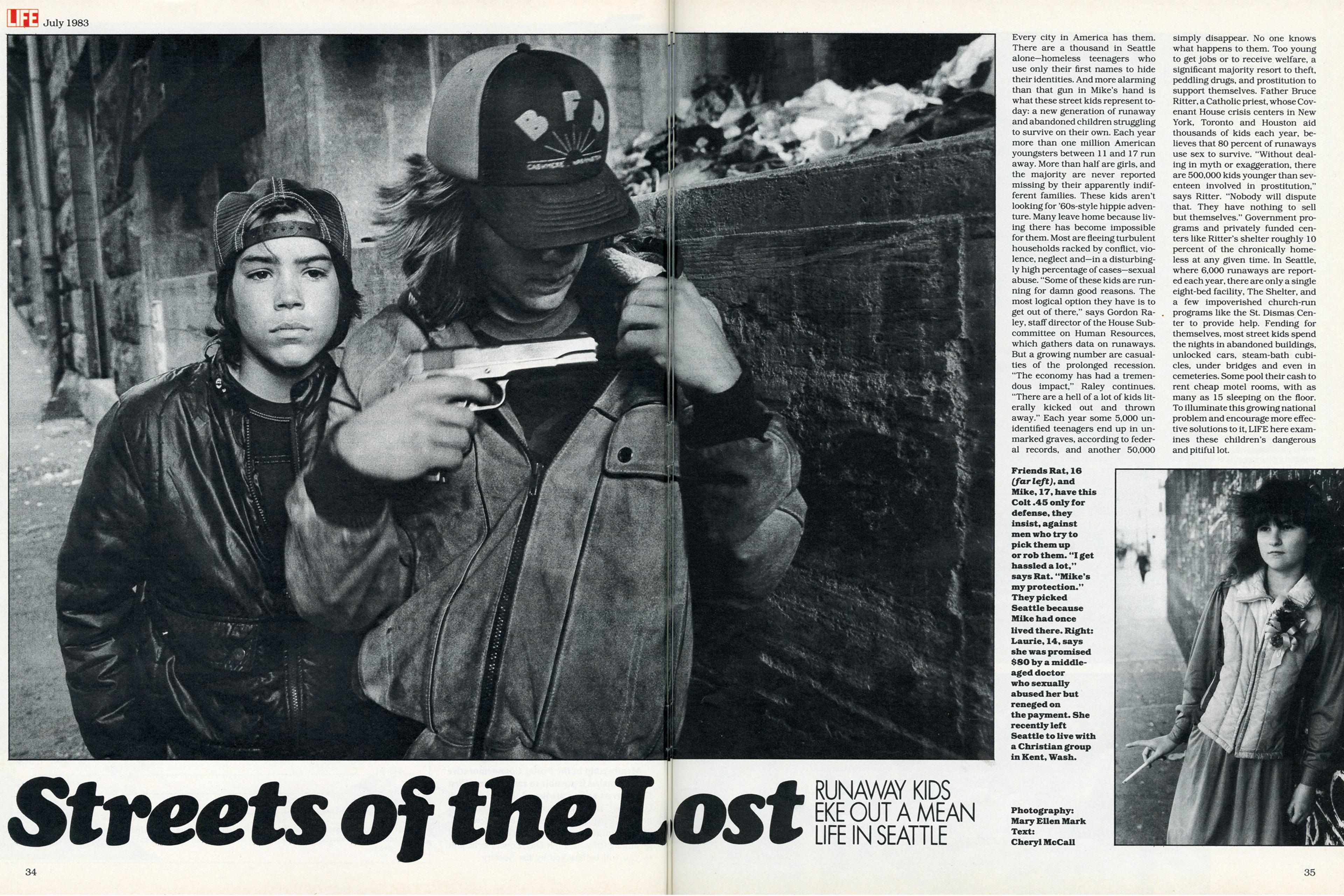 "Streets of the Lost: Runaway Kids eke out a mean life in Seattle"—LIFE magazine, July 1983.