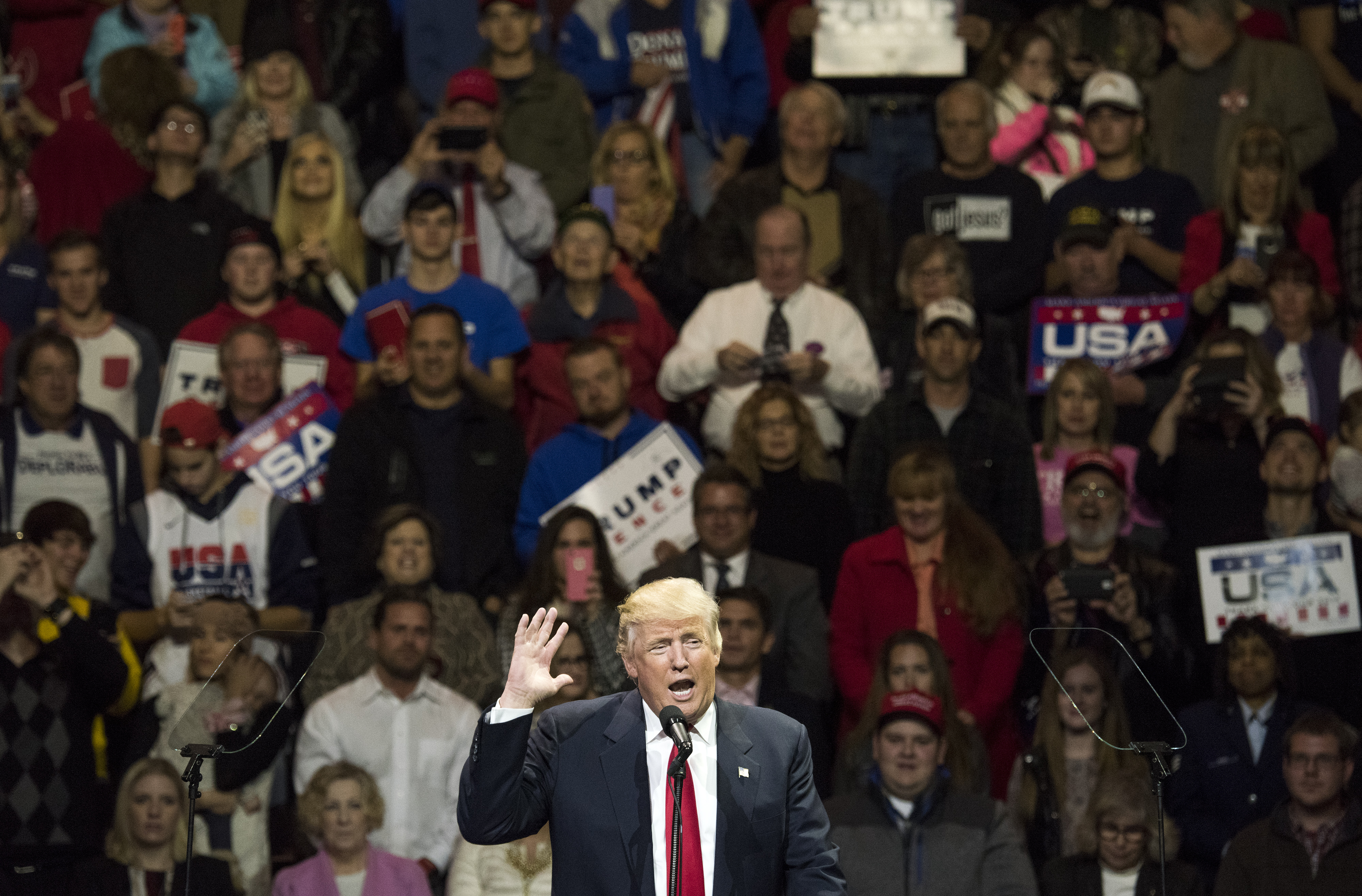 President-Elect Donald Trump And Vice President Elect Pence Hold Election Victory Rally In Ohio