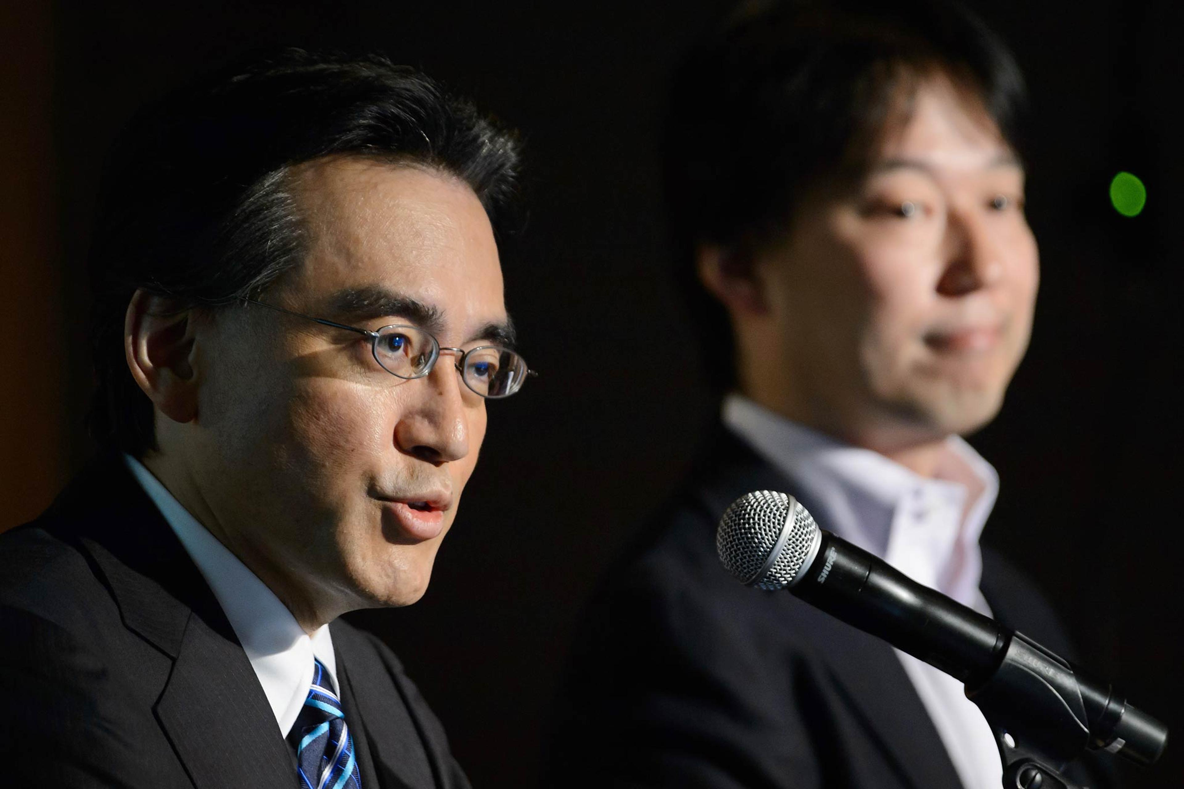 Nintendo President Satoru Iwata And DeNA President Isao Moriyasu Joint News Conference As The Companies Form Capital Alliance