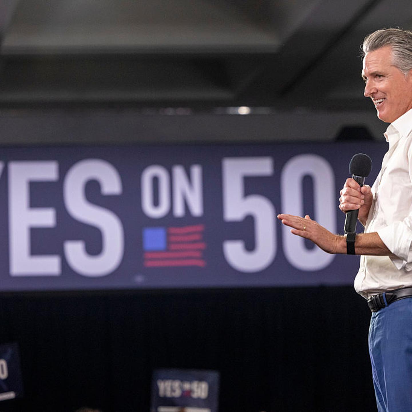 California Gov. Newsom Attends A "Yes On Prop 50" Volunteer Event In L.A.