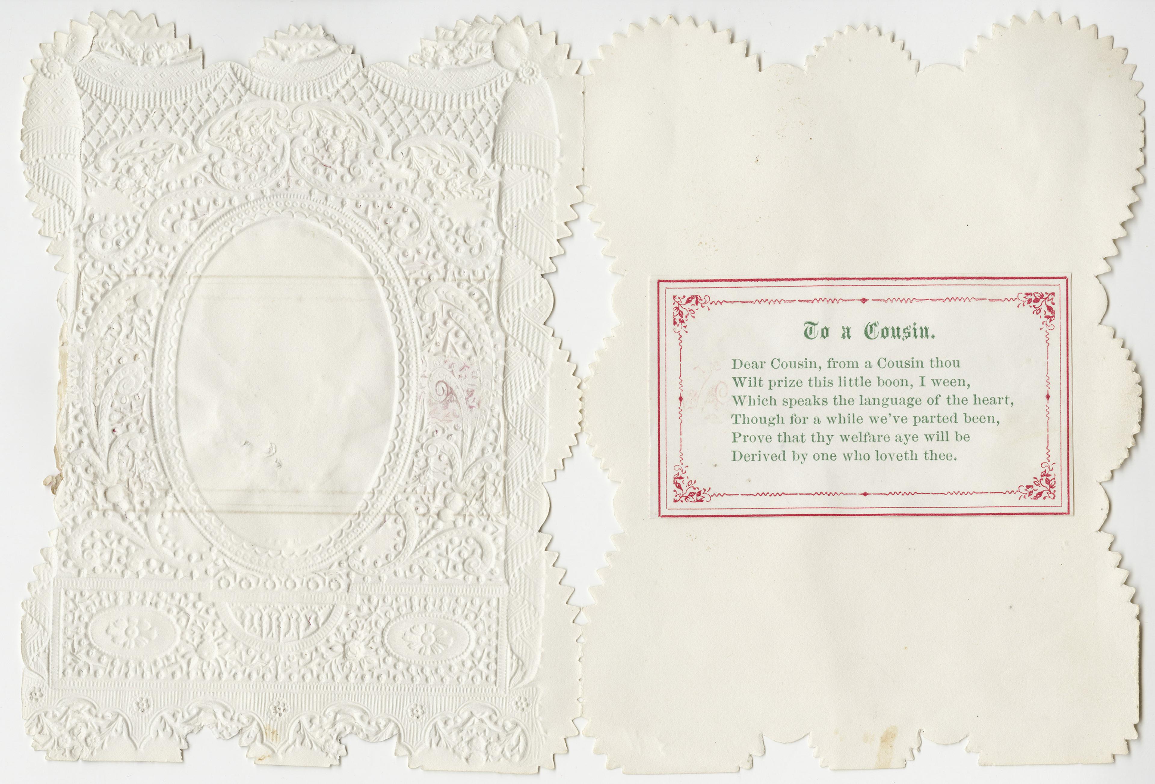 Esther Howland Valentine's Day card ca. 1870s.