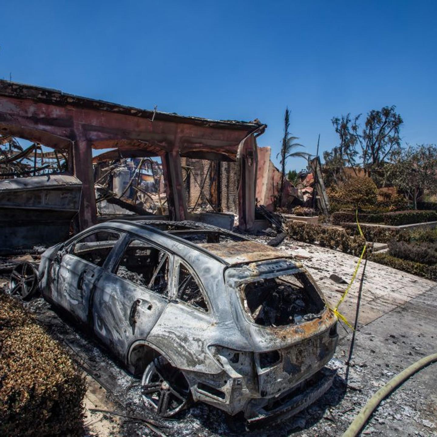 A home and SUV burned down in California