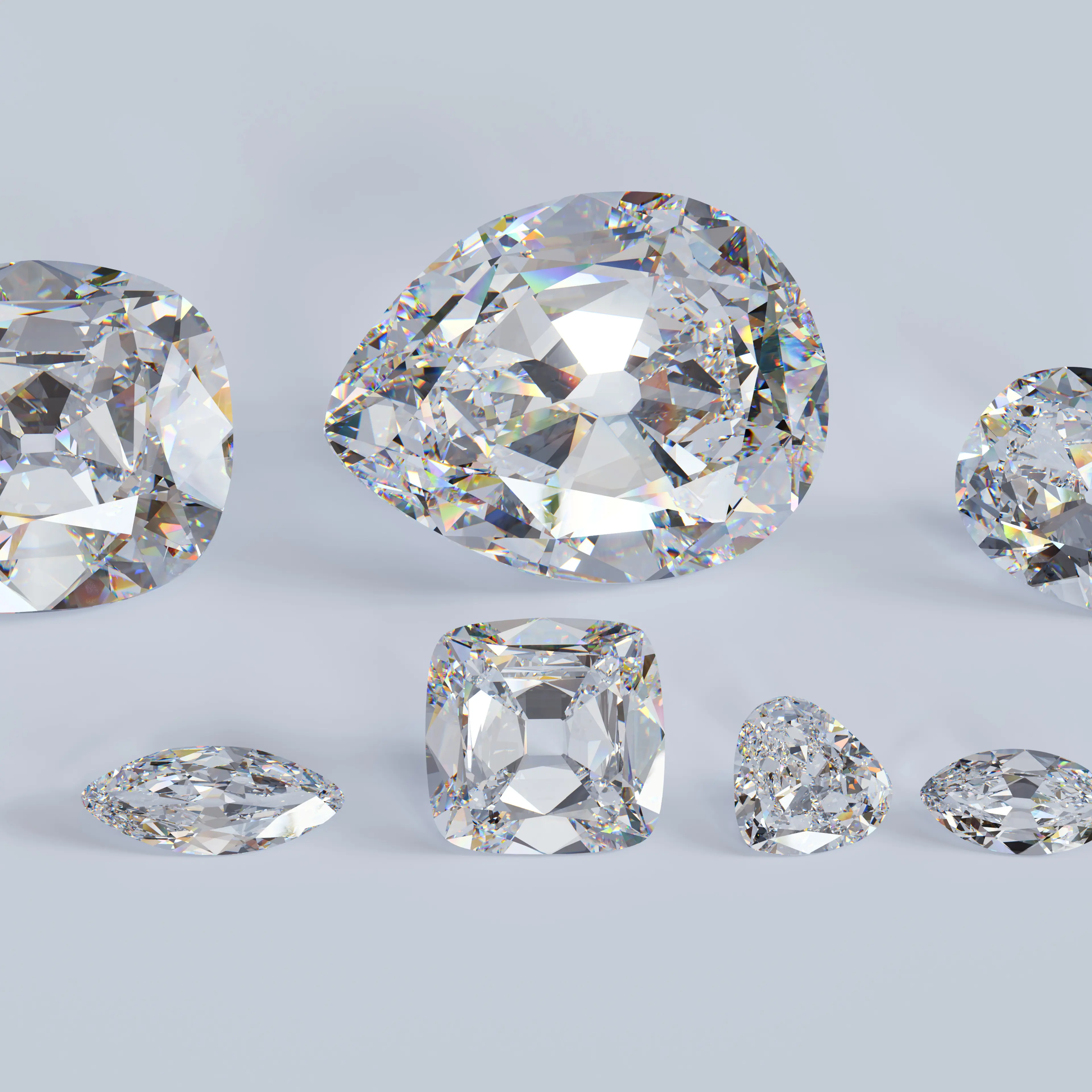 3D replica of nine major jewels cut from the biggest diamond Cullinan.