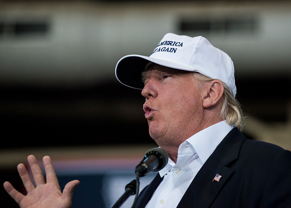 Republican presidential nominee Donald Trump speaks at the 2nd annual Joni Ernst Roast and Ride event on August 27, 2016 in Des Moines, Iowa.