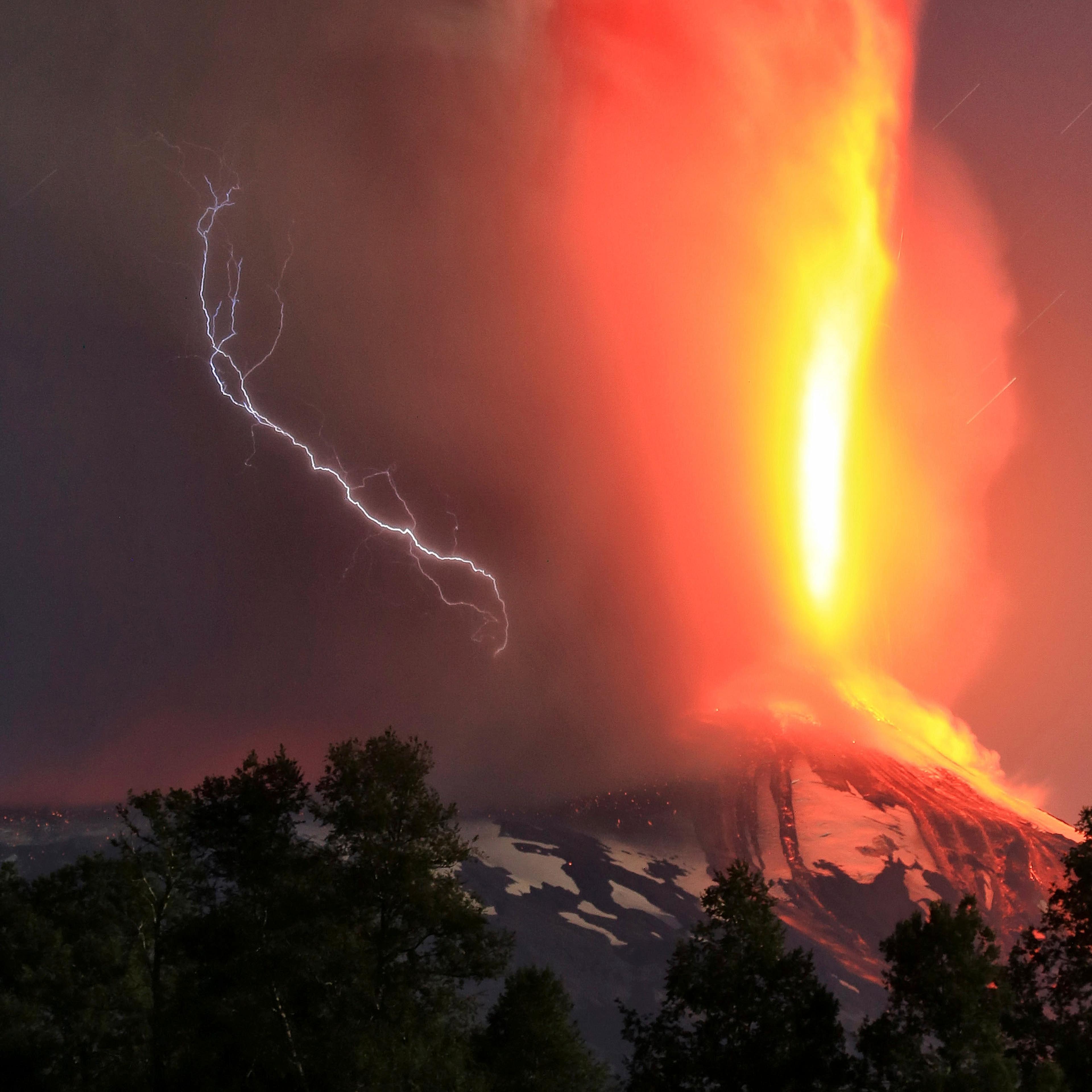 The Villarica volcano erupts near Pucon, Chile, March 3, 2015.