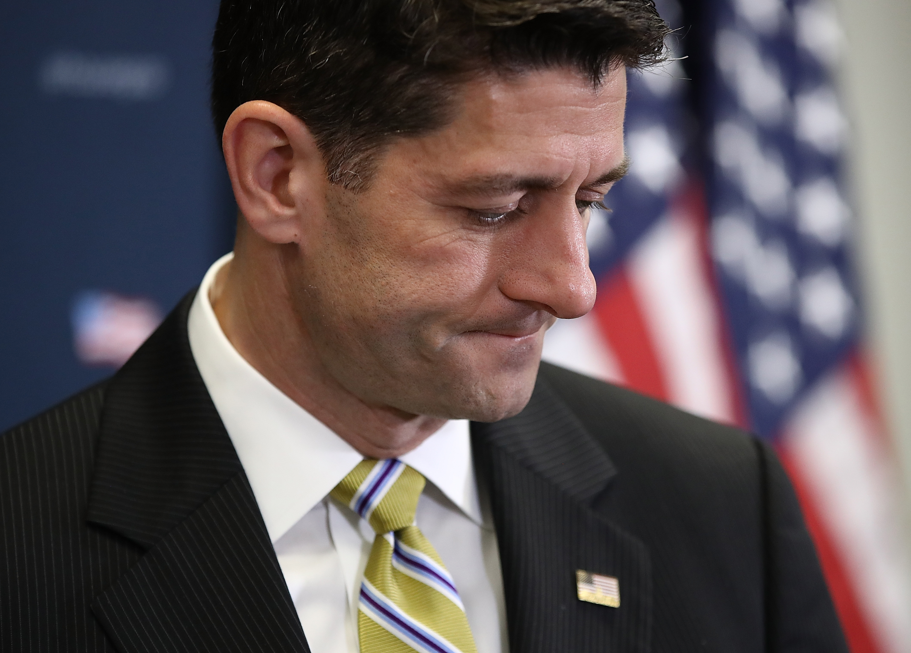House Speaker Paul Ryan Addresses The Media After Party Conference Meeting