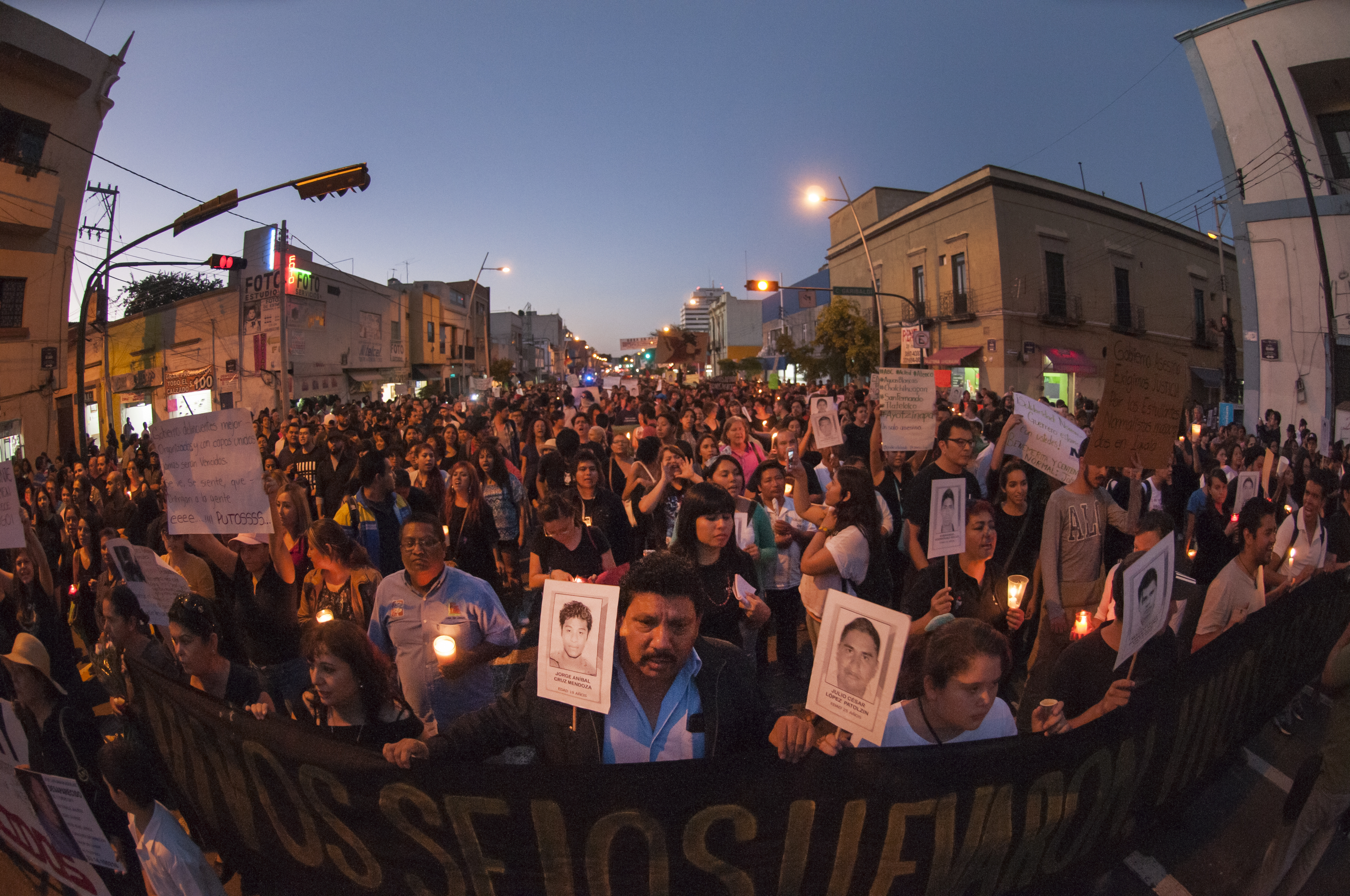 People Protest The Disappearence of Students in Guadalajara, Mexico