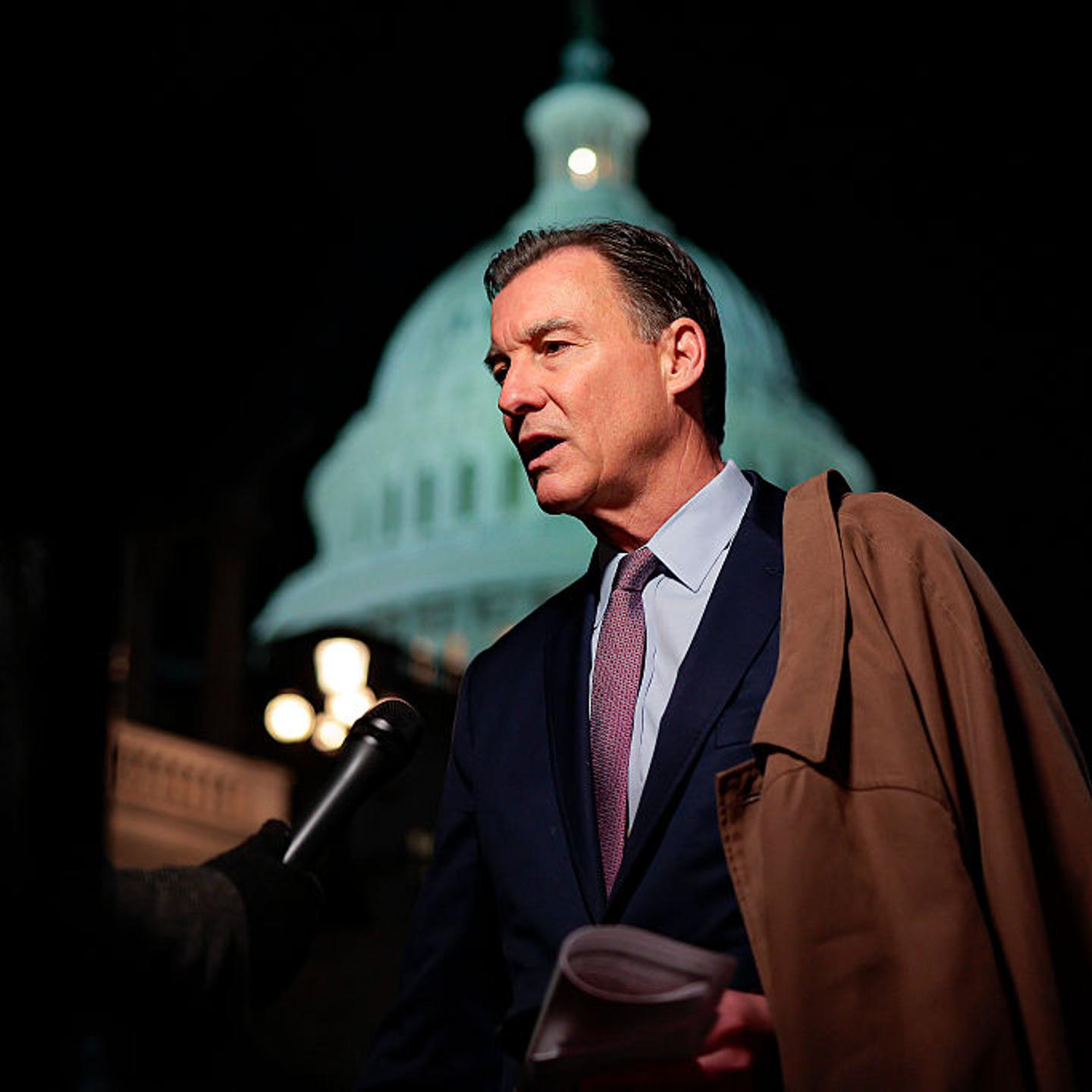 Rep. Tom Suozzi (D, N.Y.) speaks outside the U.S. Capitol in Washington, D.C. on Dec. 17, 2025.