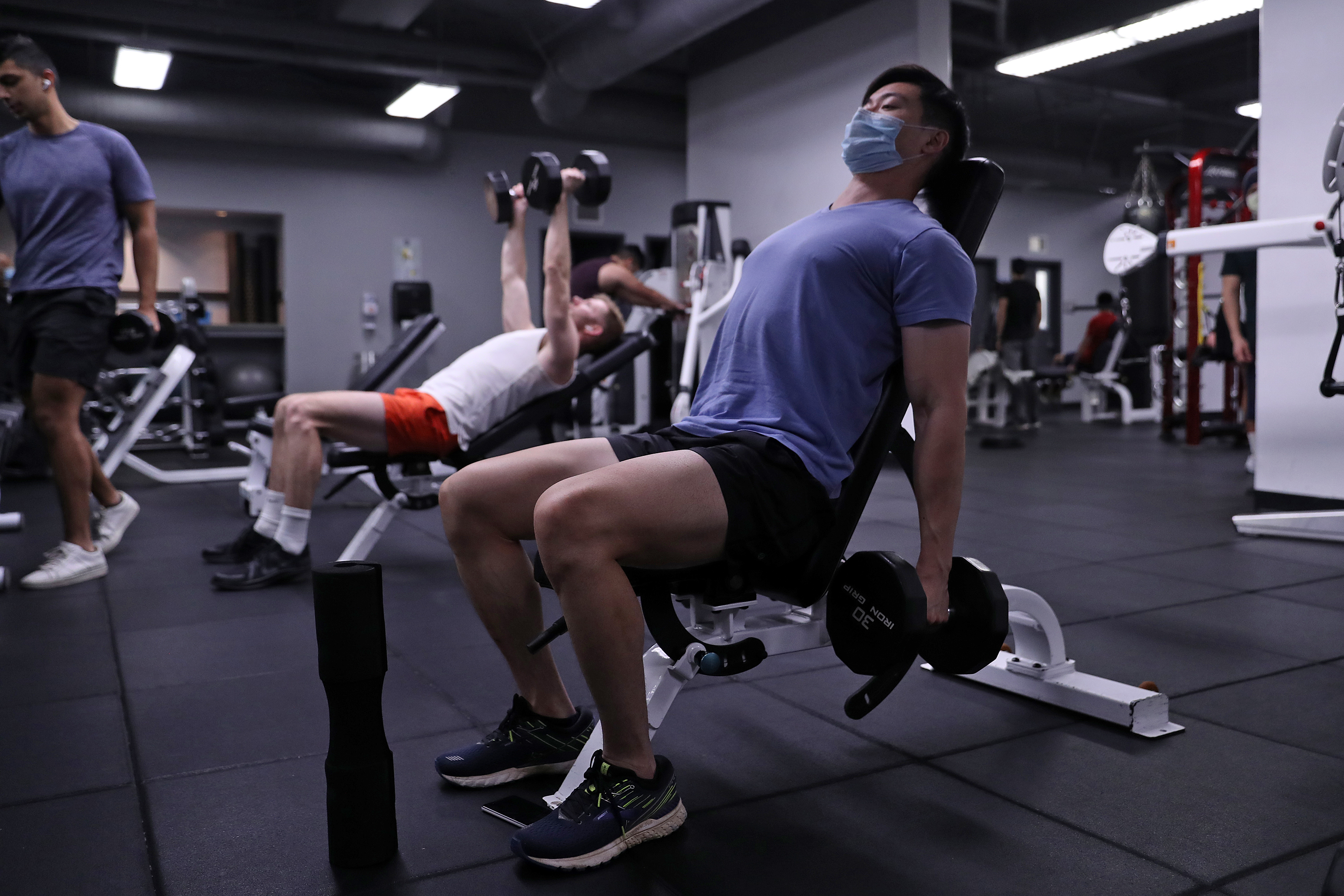 People Exercising Indoors During the Omicron Surge of the Coronavirus
