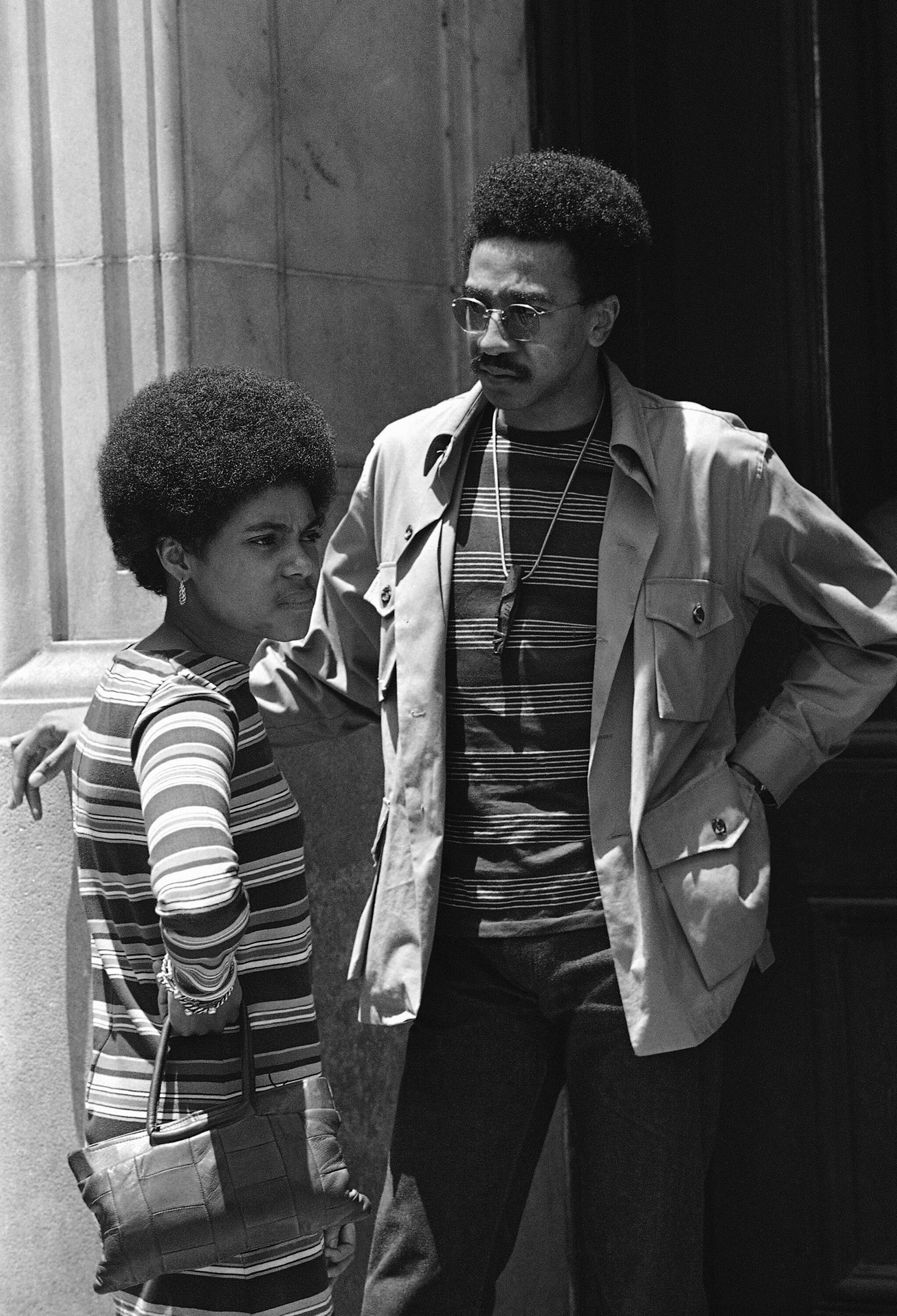 Brown stands with his wife Karima outside a New Orleans courtroom, in 1968