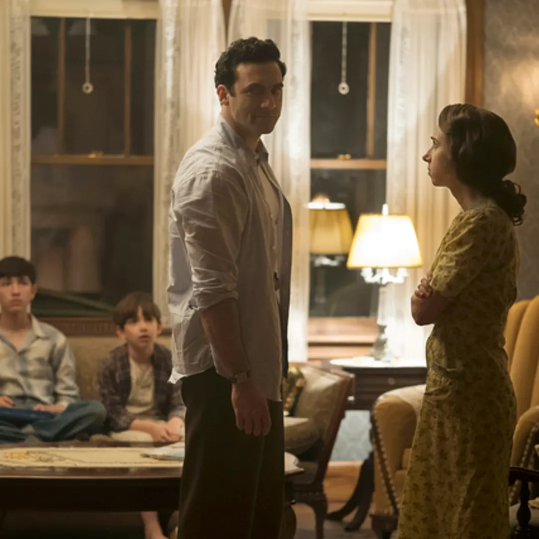 From left: Caleb Malis, Azhy Robertson, Morgan Spector and Zoe Kazan in 'The Plot Against America'