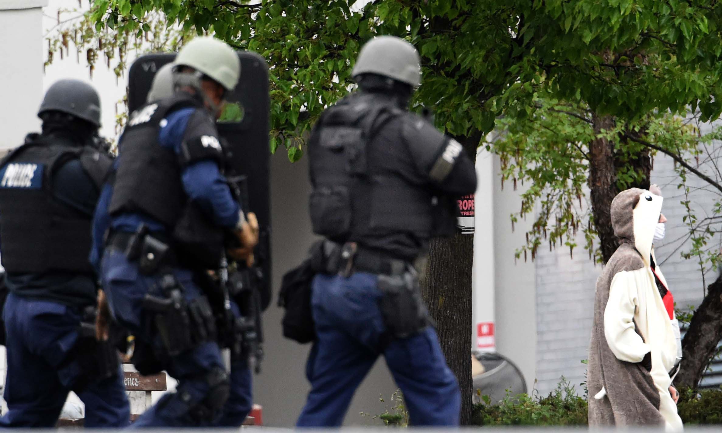 APTOPIX TV Station Evacuated