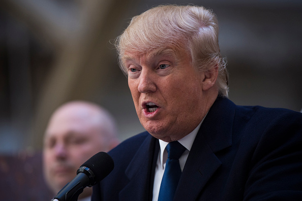 Republican presidential candidate Donald Trump speaks during a campaign press conference at the at the Old Post Office Pavilion, soon to be a Trump International Hotel, in Washington, D.C., March 21, 2016.