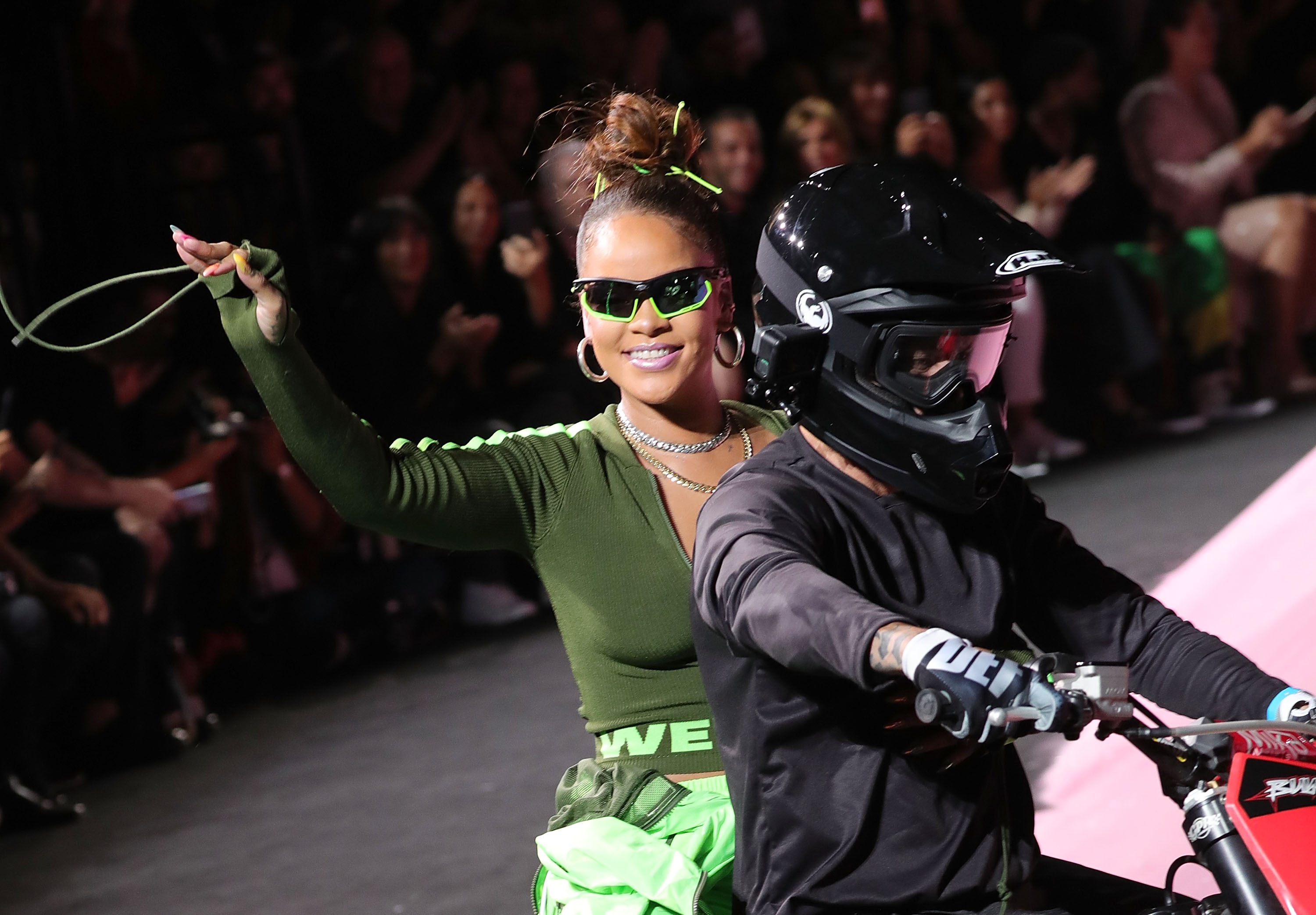 Rihanna Rides Bike at New York Fashion Week in Video