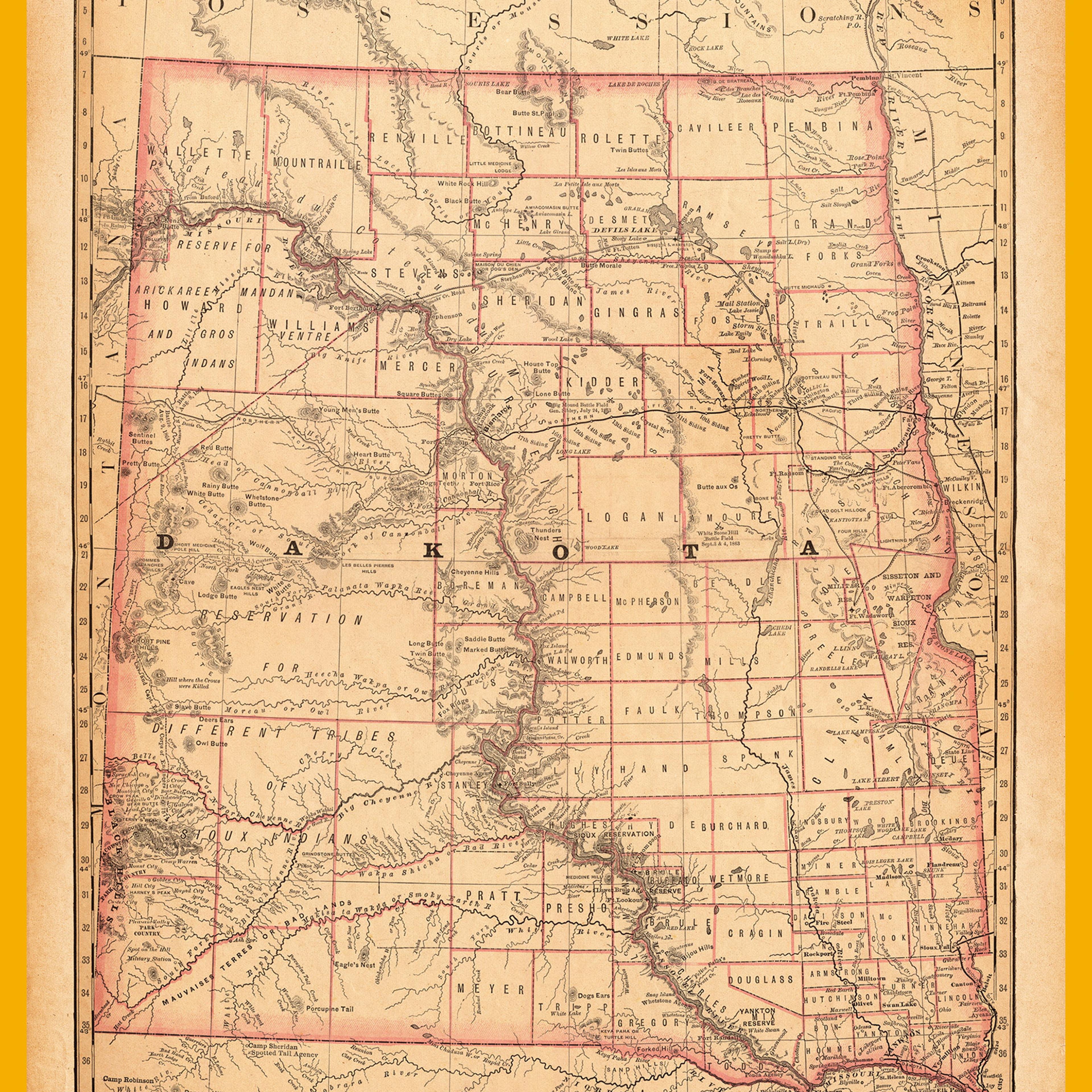 Map of Dakota, 1881.