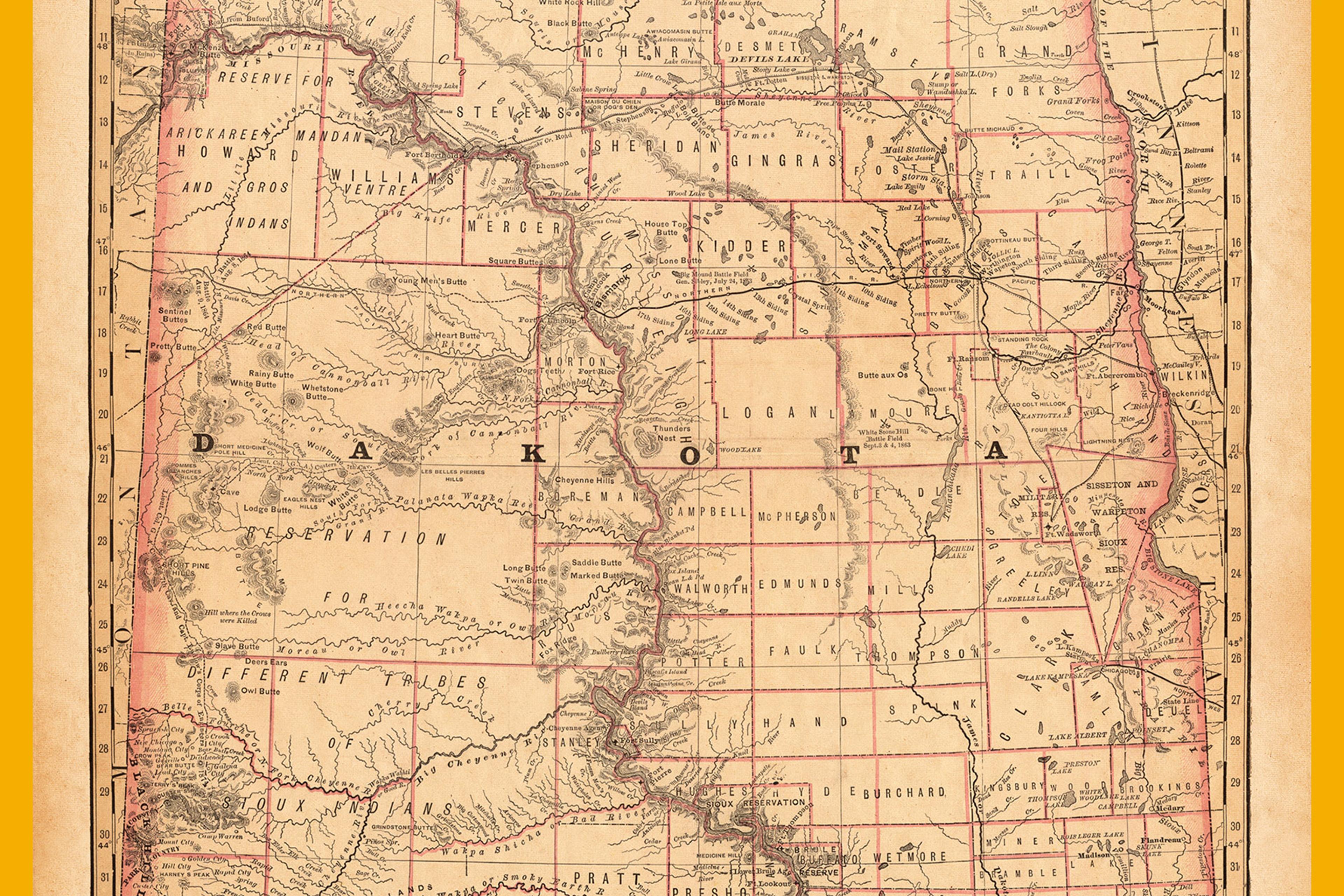 Map of Dakota, 1881.