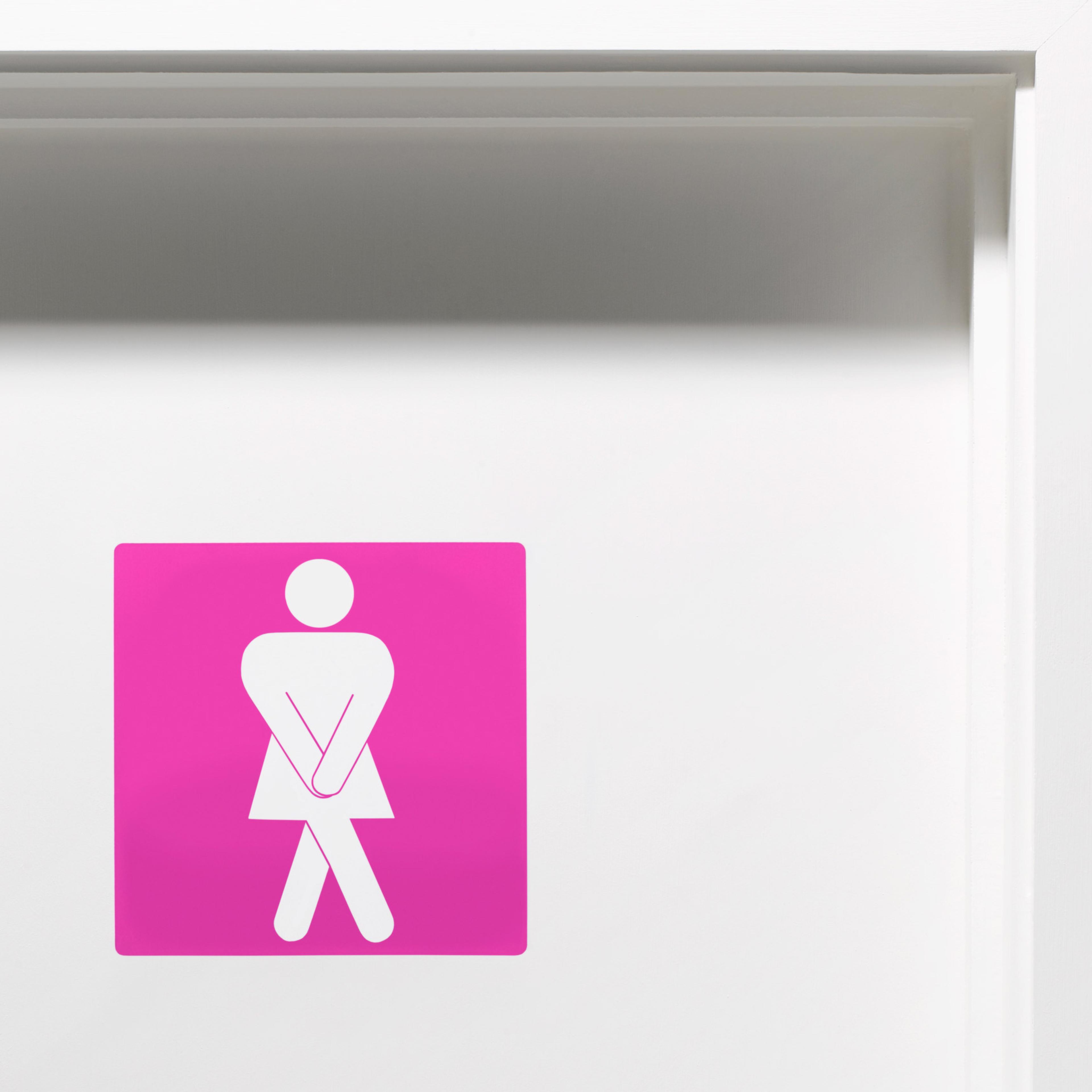 Desperate lady toilet door sign