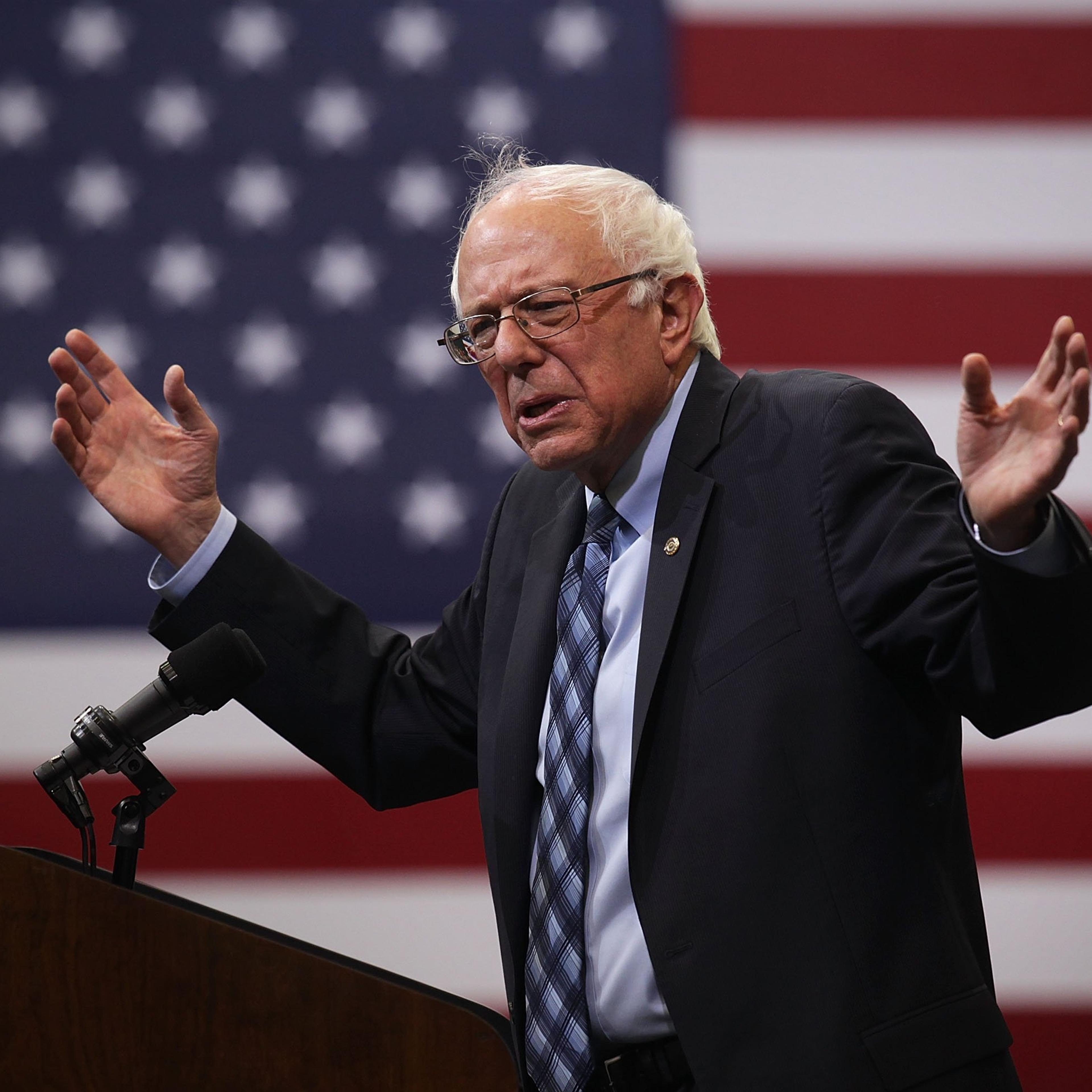 Democratic presidential candidate and U.S. Sen. Bernie Sanders (I-VT) speaks during a "National Student Town Hall" at George Mason University on Oct. 28, 2015 in Fairfax, Virginia.