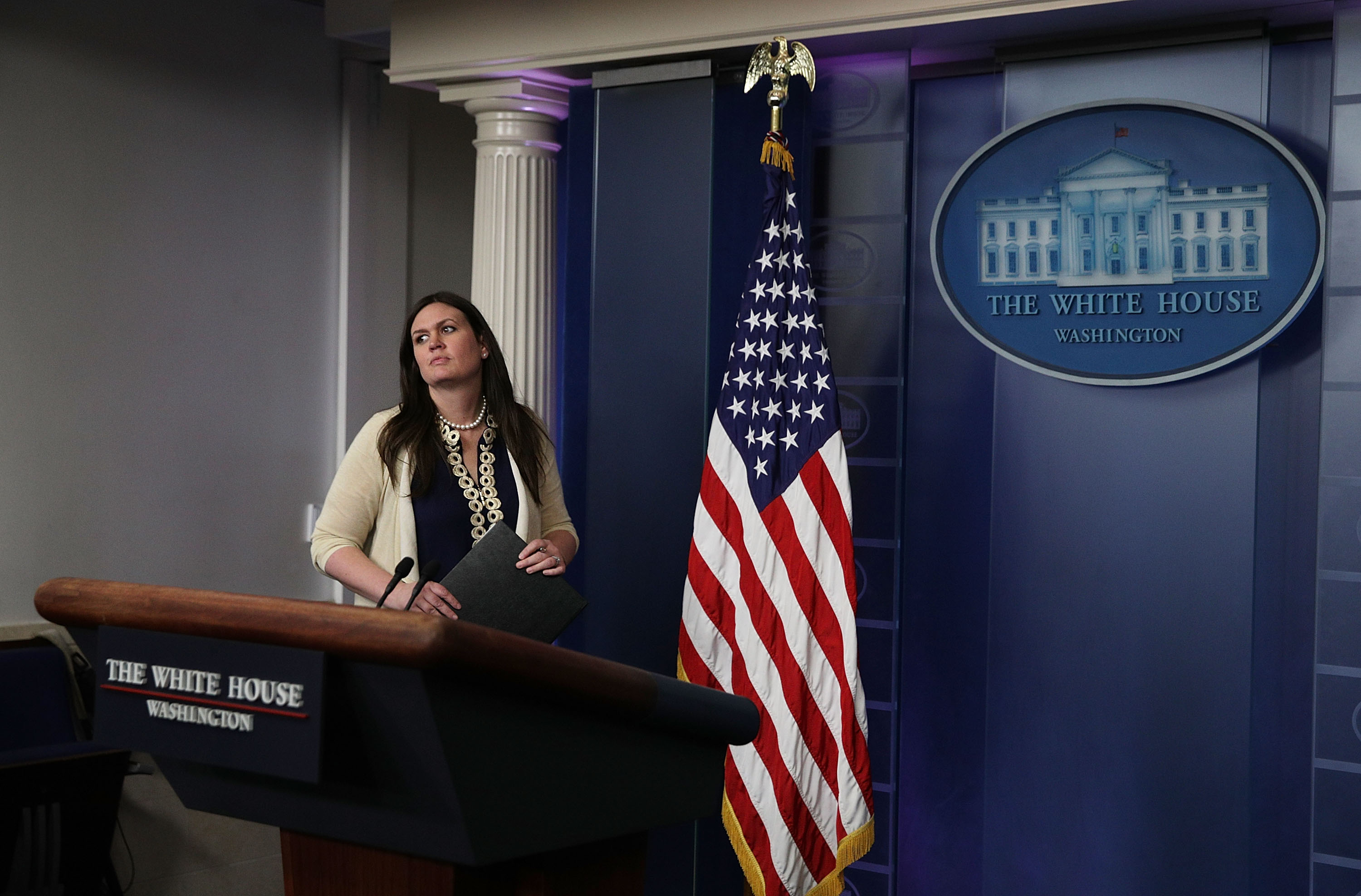 Deputy White House Press Secretary Sarah Sanders Holds Daily Press Briefing
