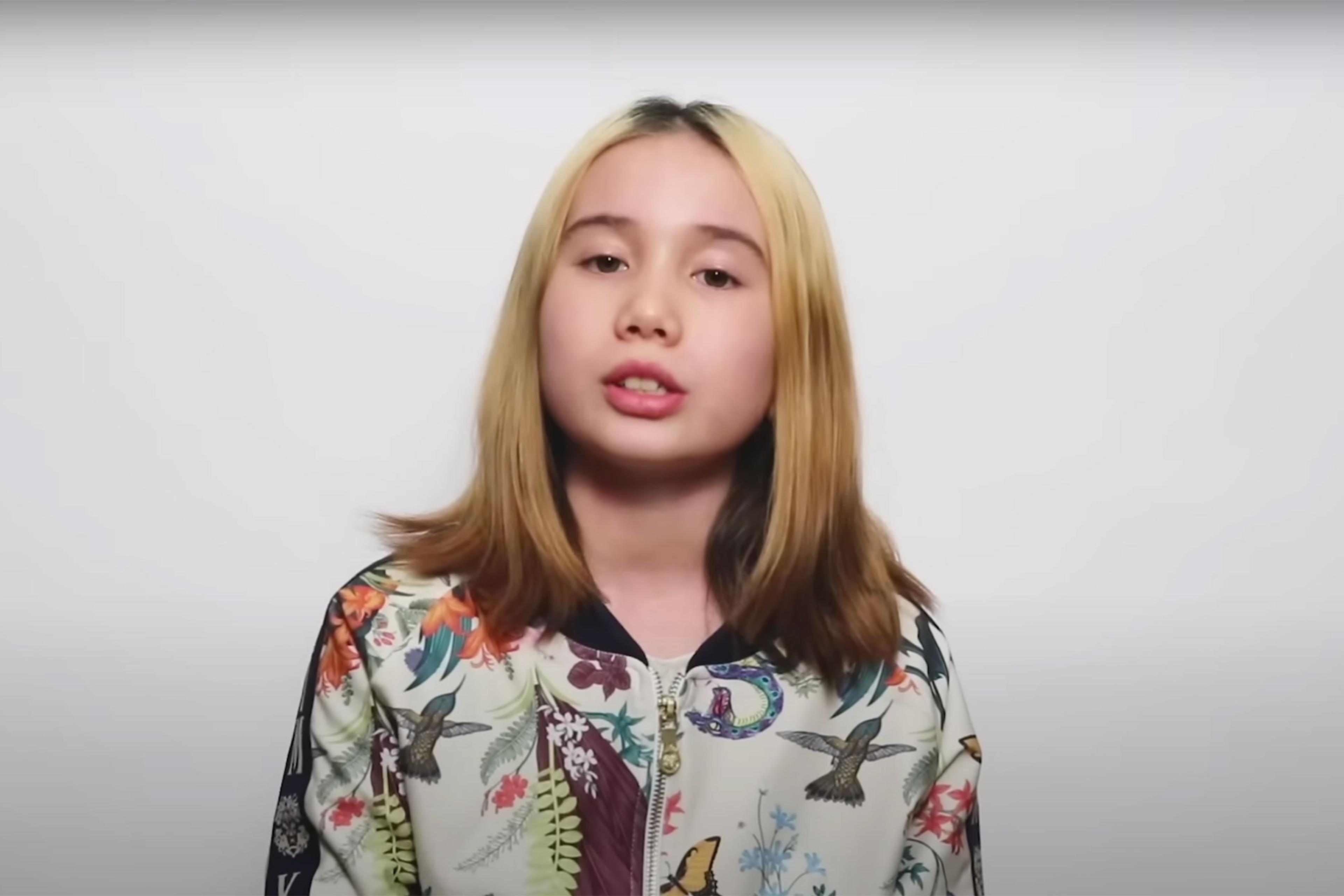 A screenshot from a video from Lil Tay's youtube channel