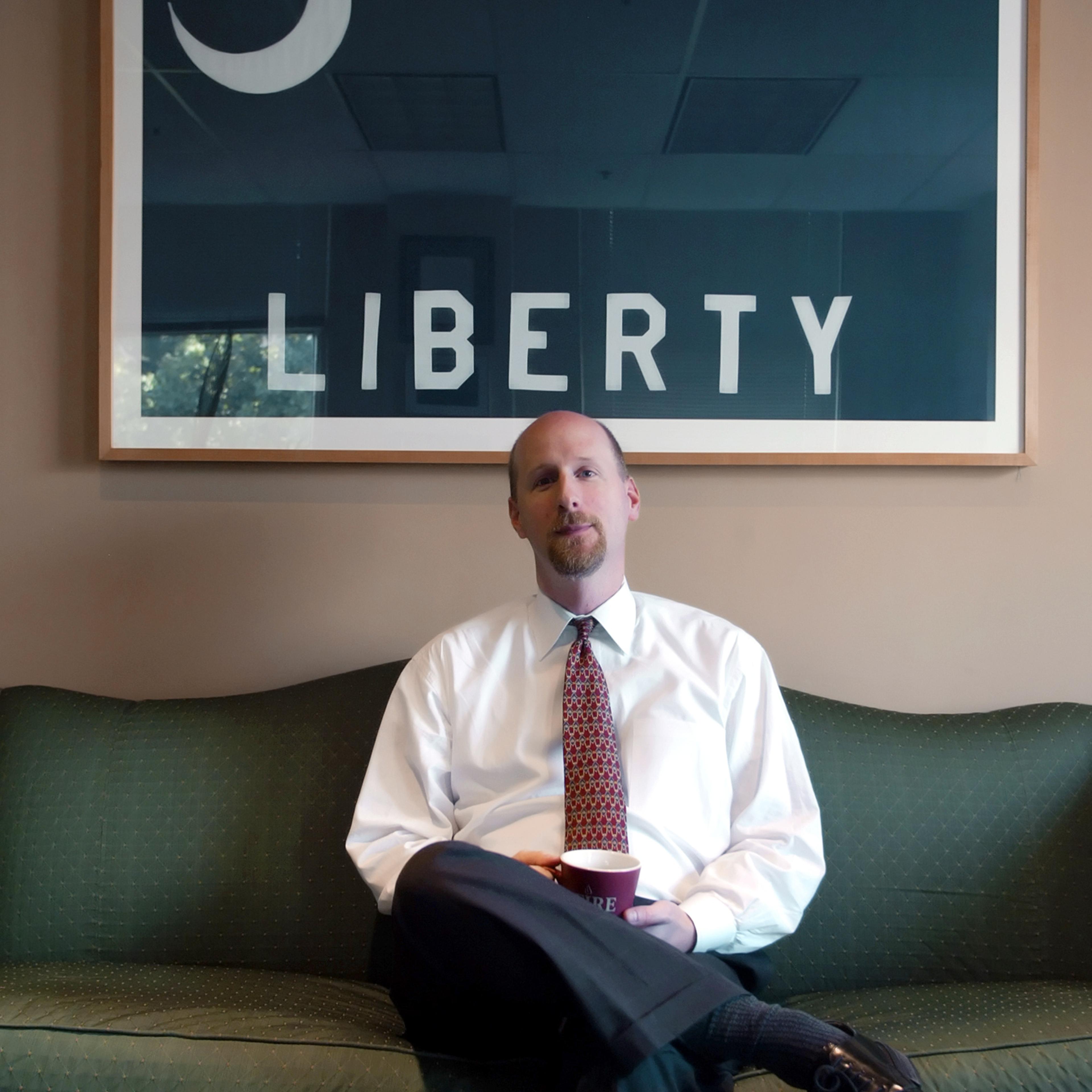 Shown at the offices of the Foundation for Individual Rights in Education is president David French, Wednesday, Aug. 17, 2005, in Philadelphia. FIRE, an upstart advocacy organization, has become the go-to group for college students and professors around
