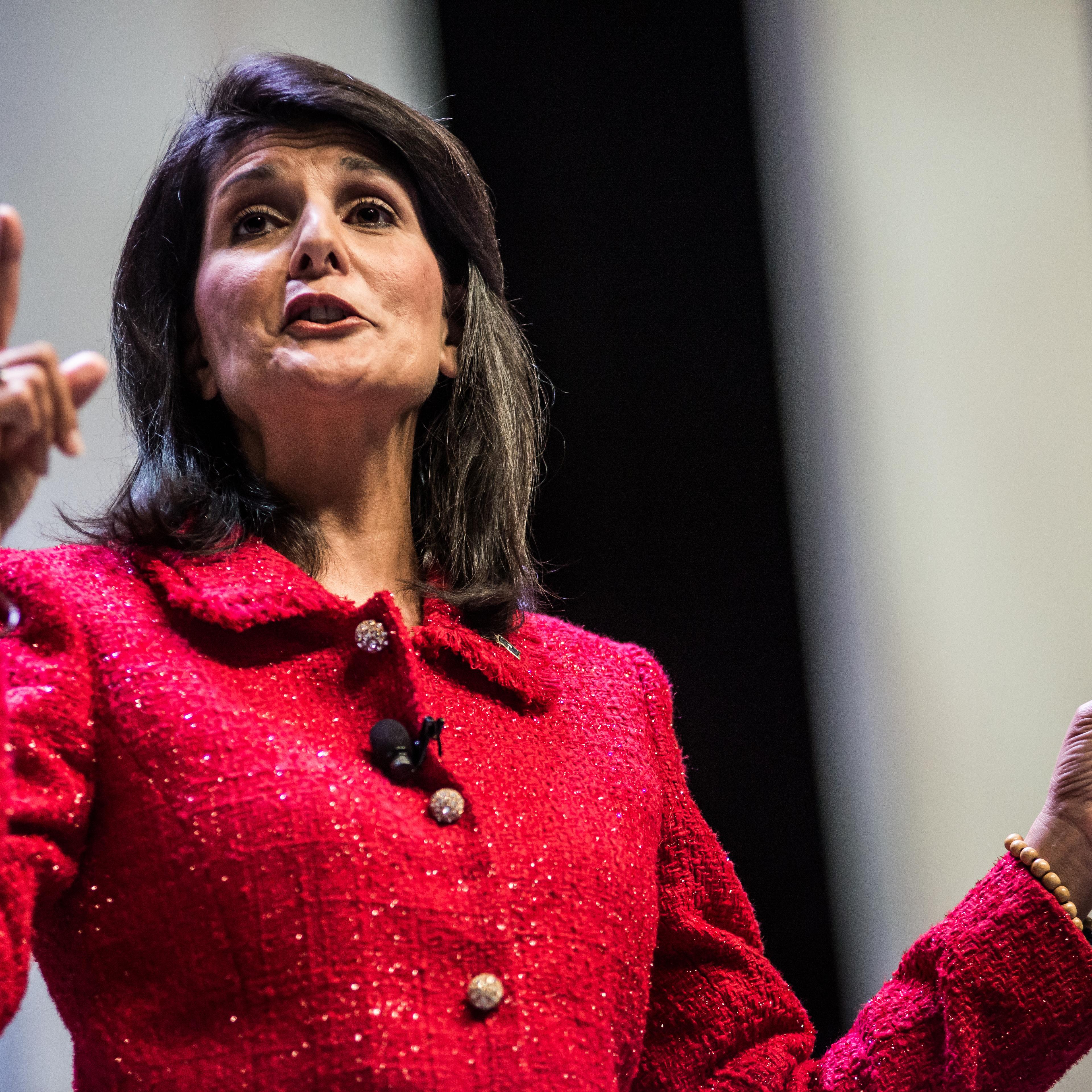 Nikki Haley speaks on Sept. 18, 2015 in Greenville, S.C.