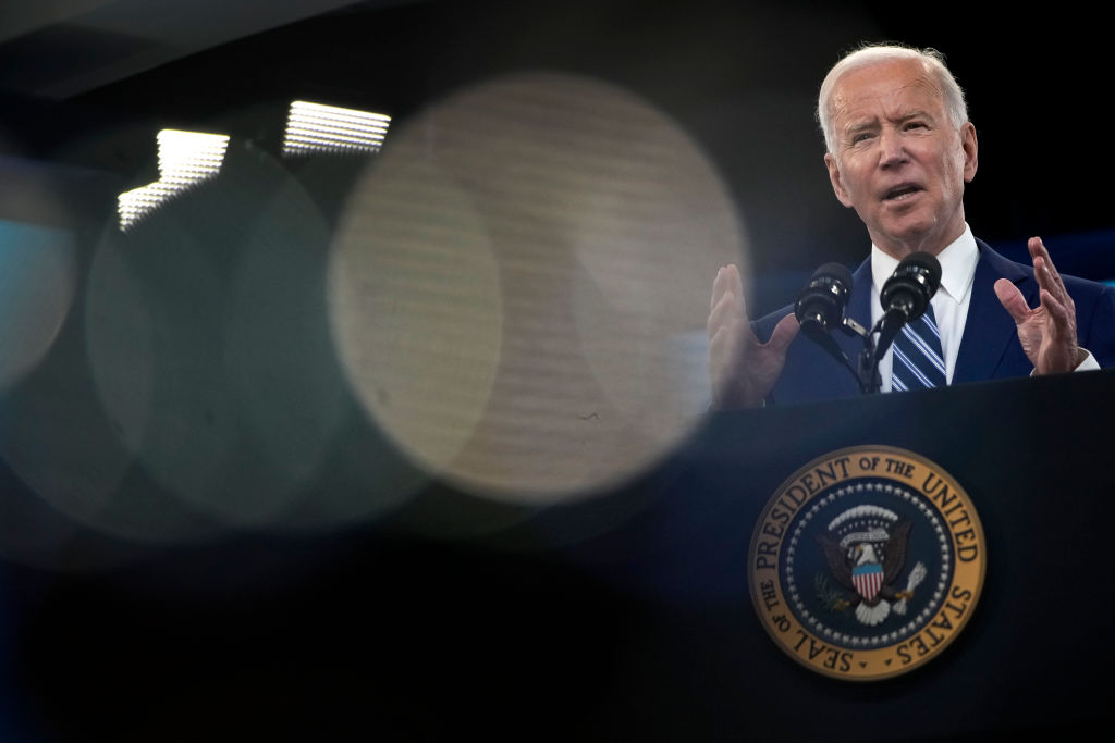 U.S. President Joe Biden delivers remarks on the COVID-19 response and the state of vaccinations in the South Court Auditorium at the White House complex on March 29, 2021 in Washington, D.C.