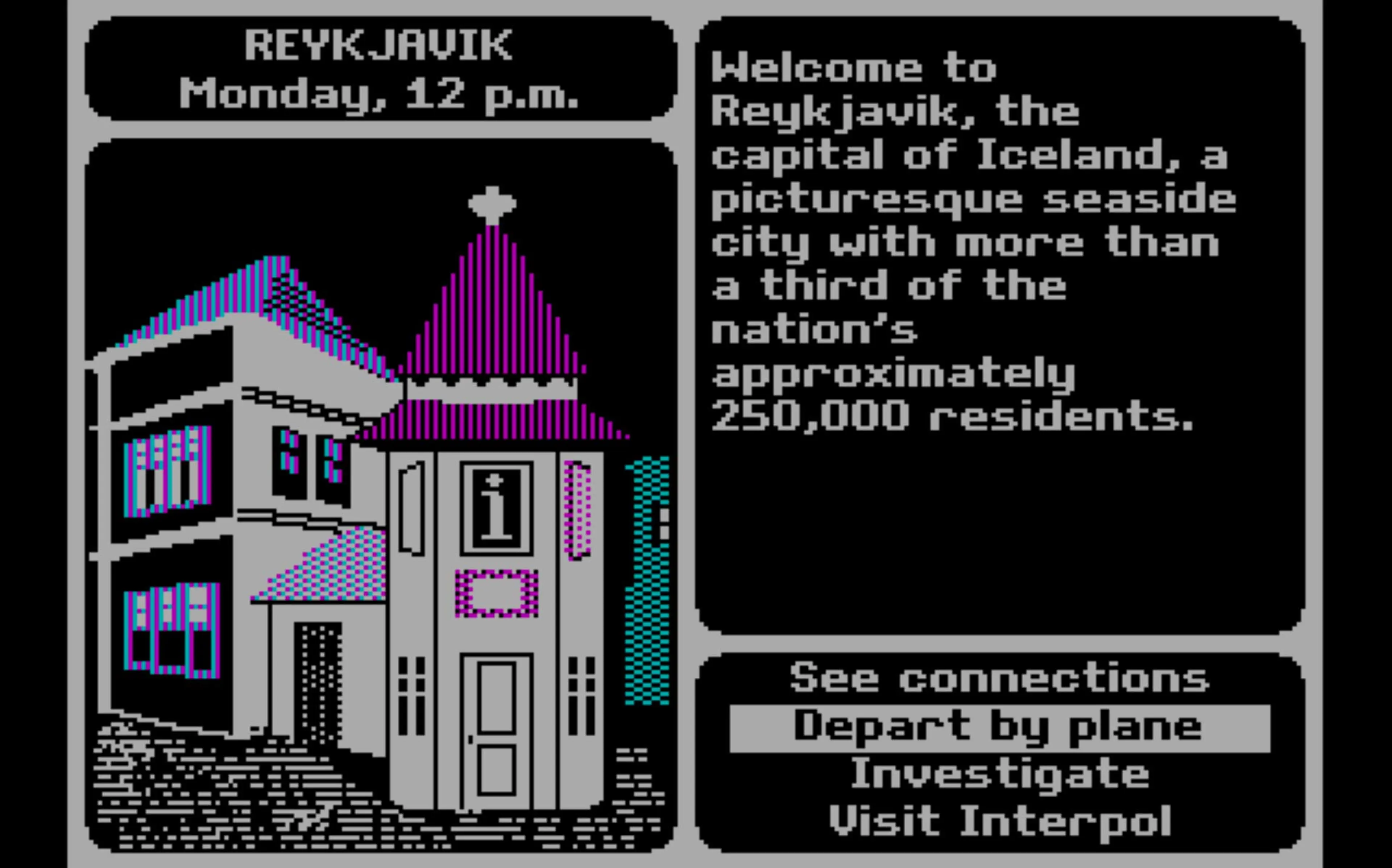 Where In The World Is Carmen Sandiego (1985) This educational title rocked elementary school kids’ worlds back in the 1980s, putting their geography and history smarts to the test. (How would you do with it, today?) Perhaps the best part of this browser version is its throwback sound effects.