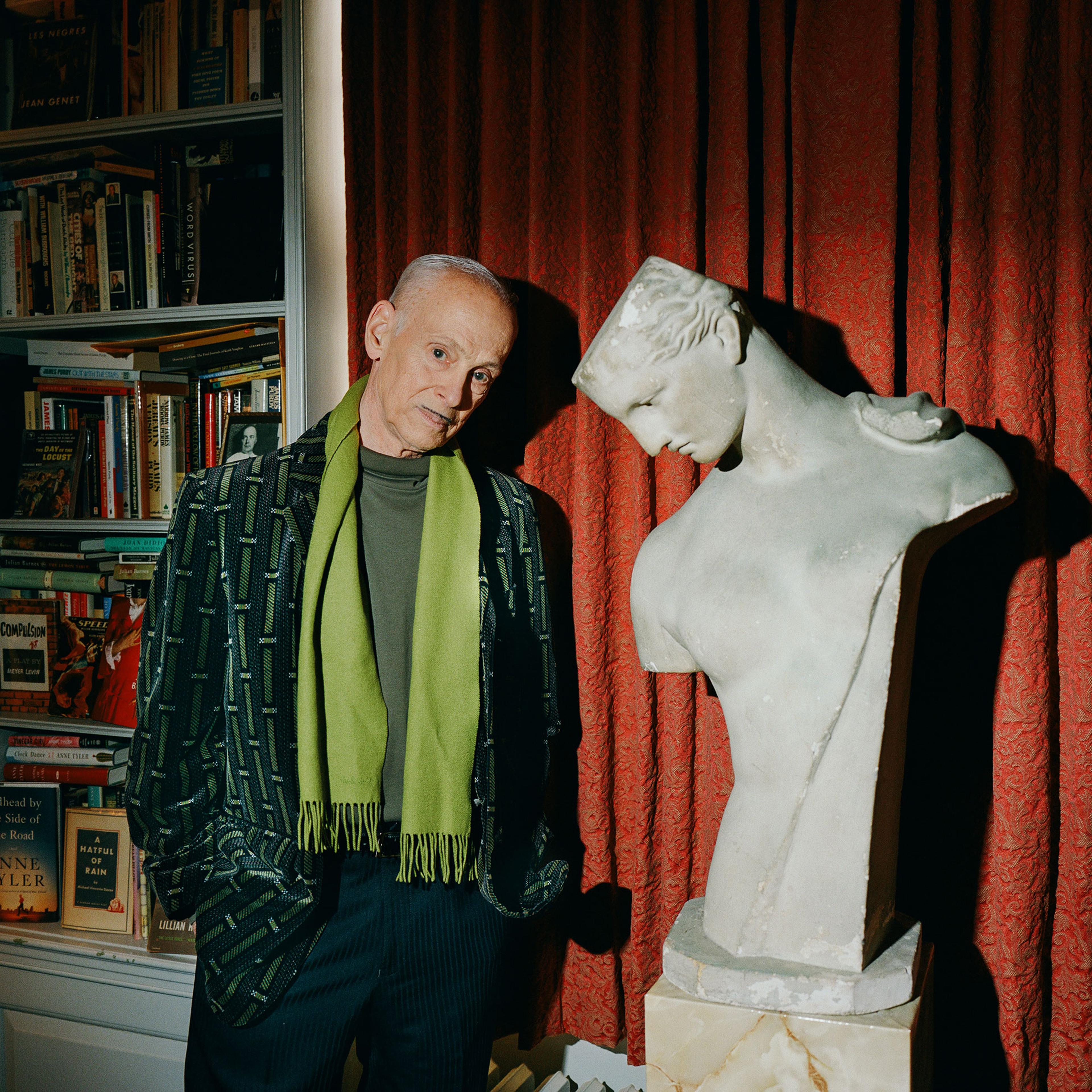 BALTIMORE, MD - FEBRUARY 14, 2022: Portrait of director and writer, John Waters, in his Baltimore home. CREDIT: Peter Fisher for TIME