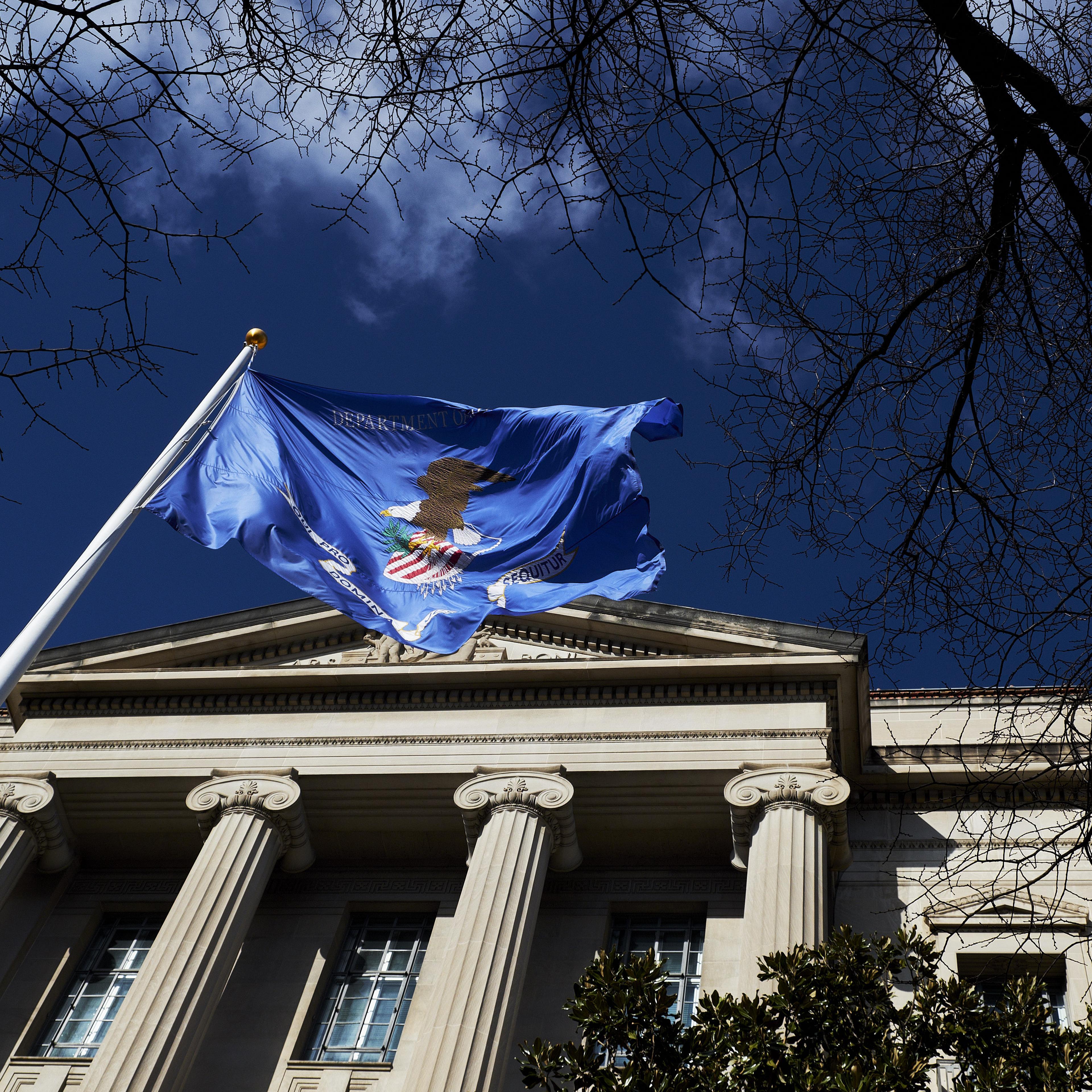 DOJ Headquarters As GOP Releases Memo On Russia's Involvement In The 2016 Presidential Race
