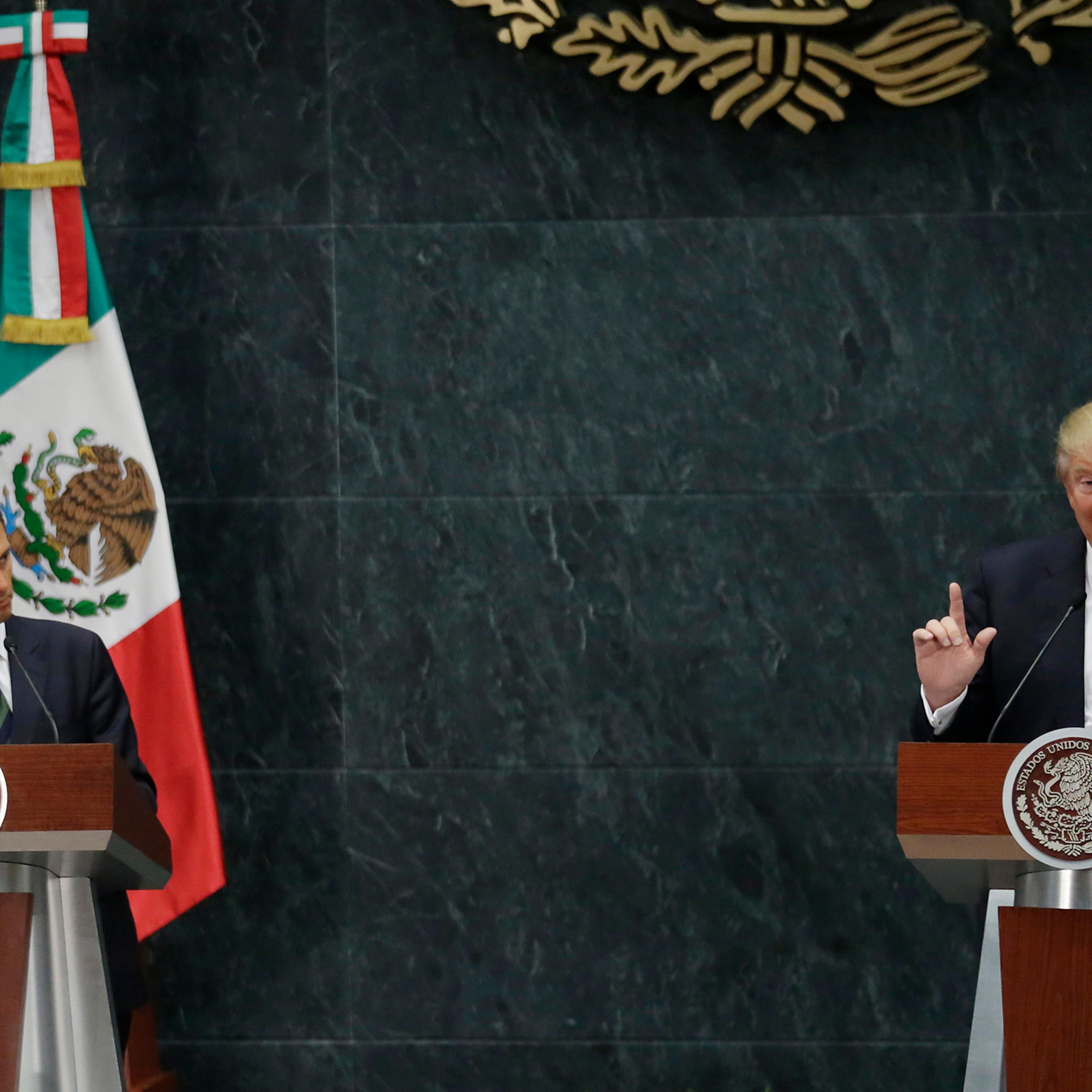 U.S. Republican presidential nominee Donald Trump and Mexico's President Enrique Pena Nieto give a press conference at the Los Pinos residence in Mexico City, Mexico, August 31, 2016.
