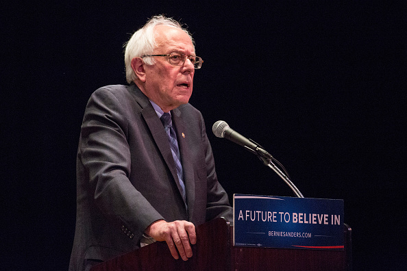 Democratic presidential candidate Sen. Bernie Sanders (I-VT) outlines his plan to reform the U.S. financial sector on January 5, 2016 in New York City.