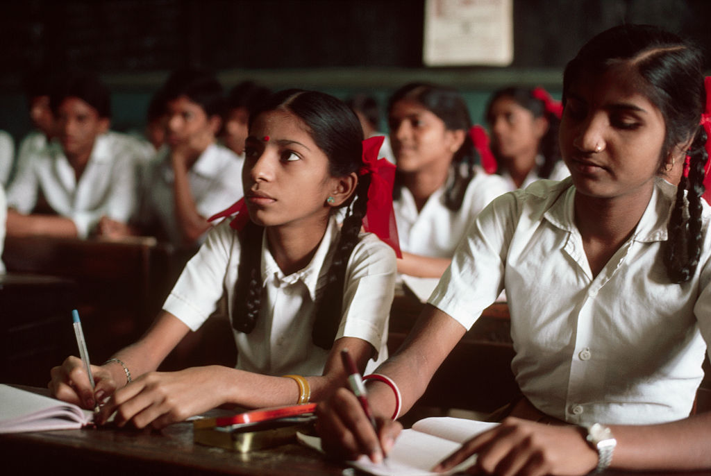 Students in a Private High School in Bombay