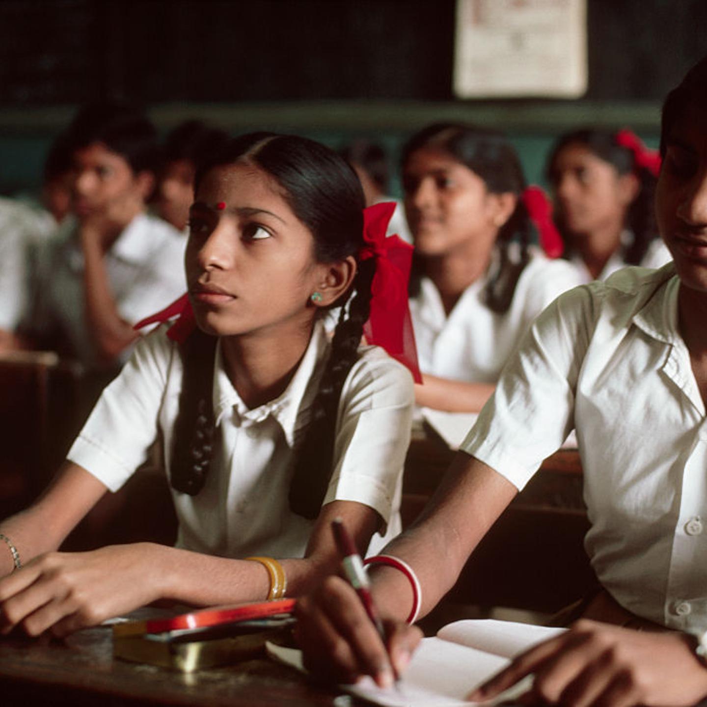 Students in a Private High School in Bombay