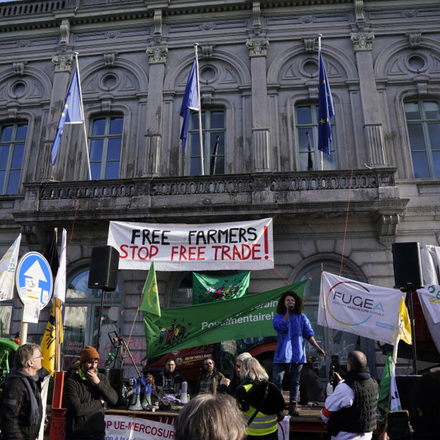Belgian Farmers' Protest Reaches EU Buildings In Brussels